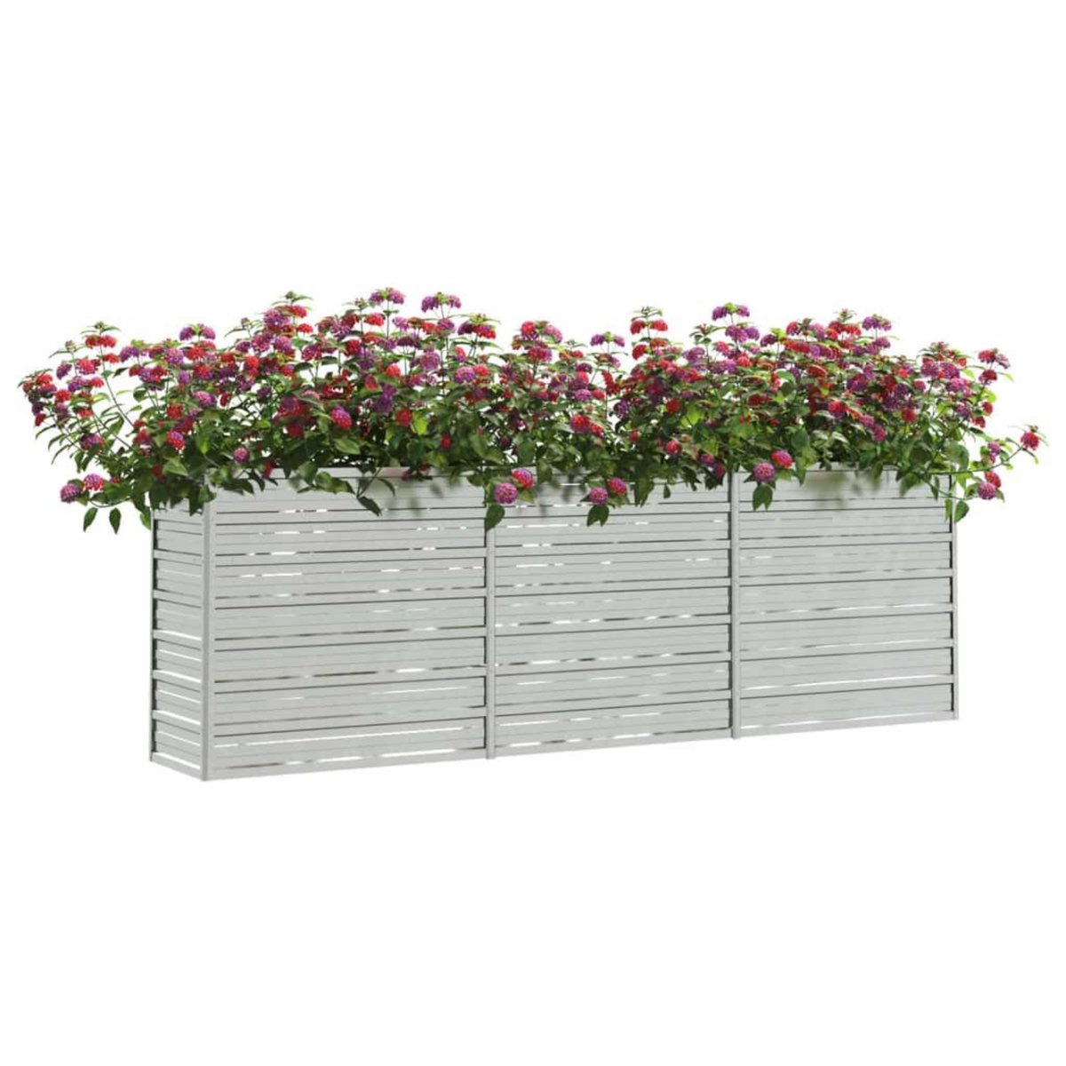 VIDAXL Lit sureleve de jardin 240x40x77 cm Acier galvanise Argente