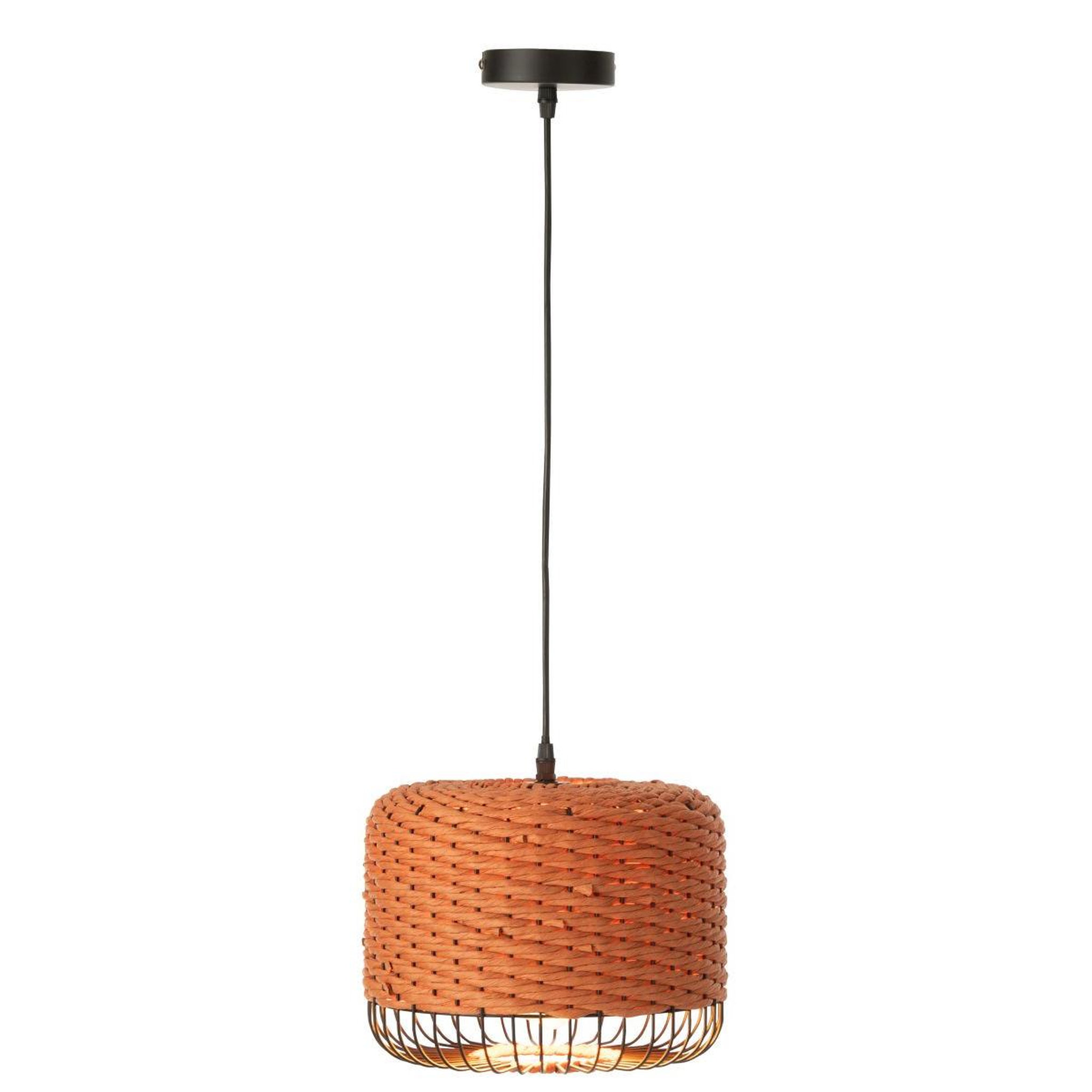 Voir la diapositive 2 : J-LINE Lampe suspension en métal  eldon  27cm orange