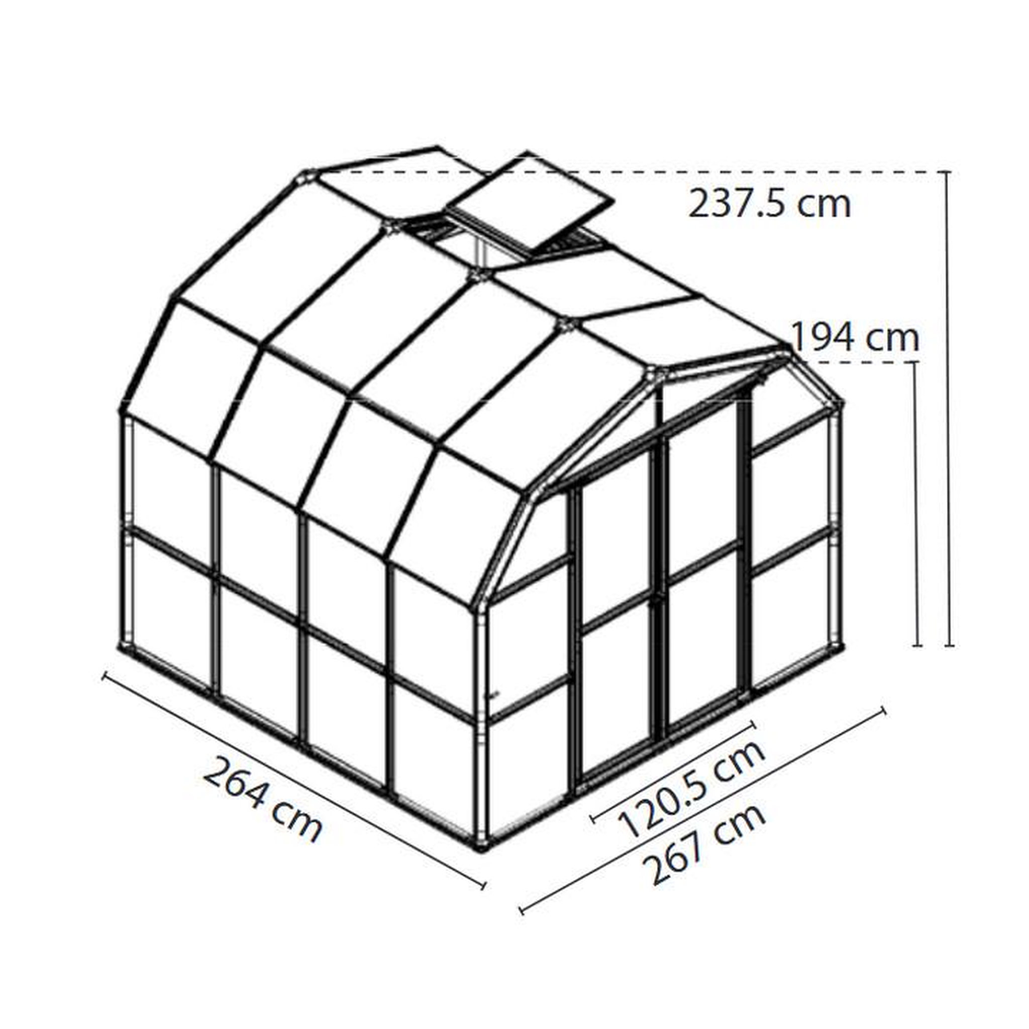 Voir la diapositive 2 : Palram Serre de jardin 6.8m² verte - 702492