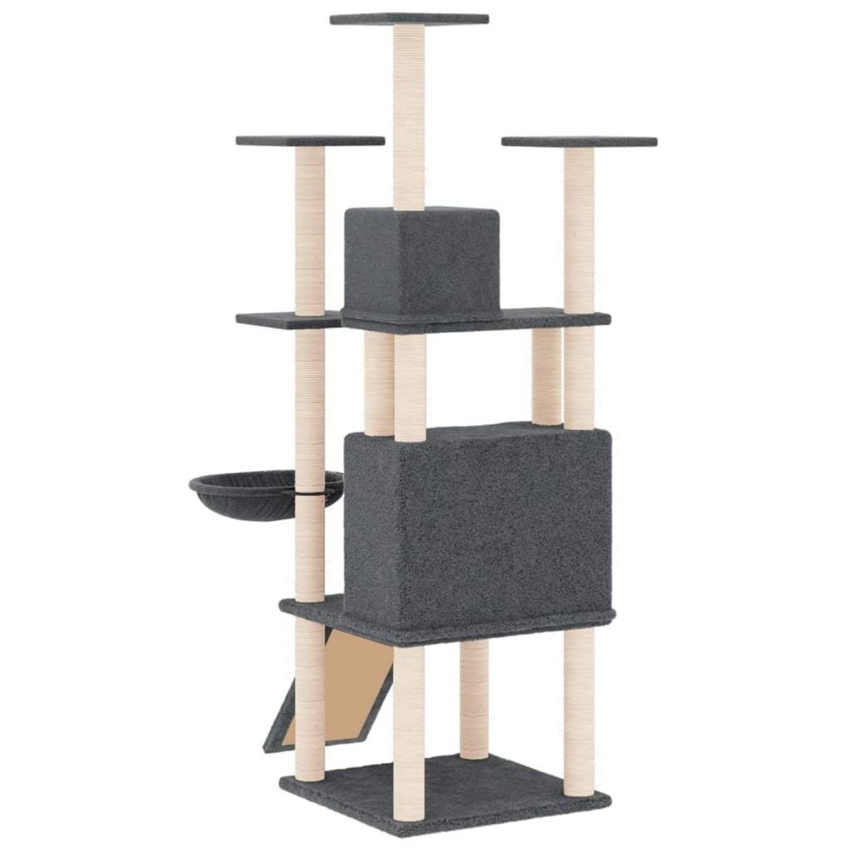 VIDAXL Arbre a chat avec griffoirs en sisal Gris fonce 154 cm