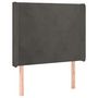 Voir la diapositive 2 : VIDAXL Tete de lit avec oreilles Gris fonce 103x16x118/128 cm Velours