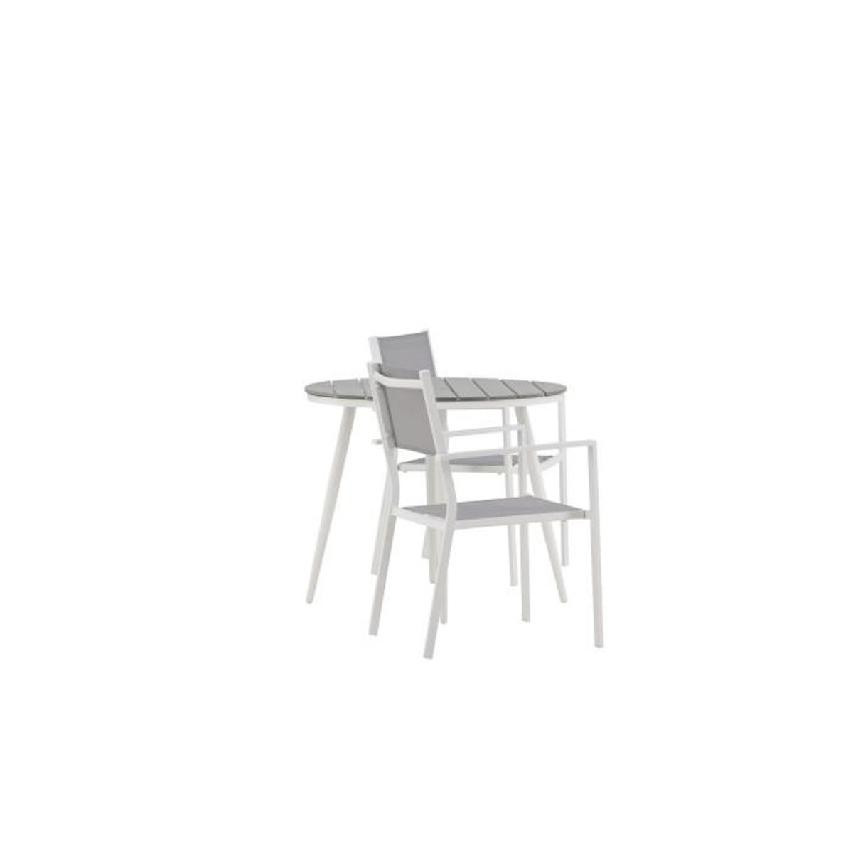 Paris Prix Ensemble Table de Jardin & 2 Chaises  Break & Copacabana  90cm Gris