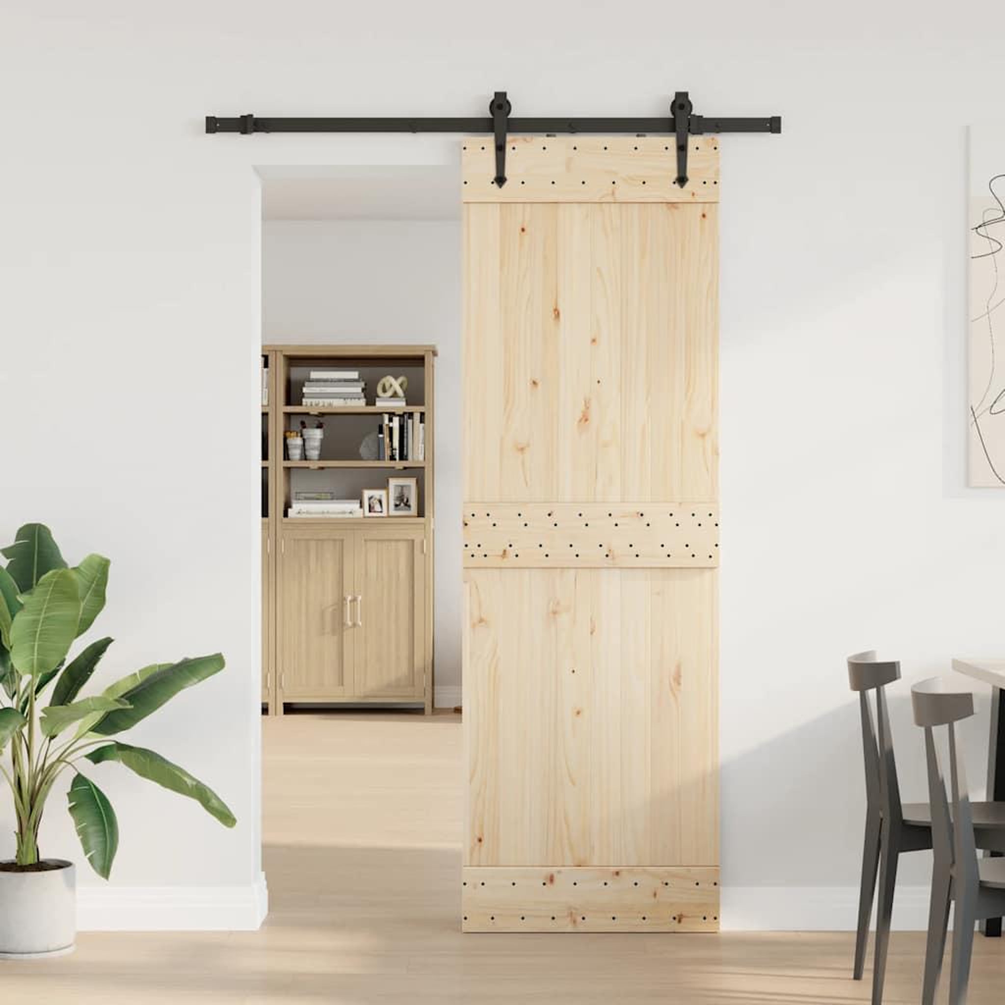 Voir la diapositive 3 : VIDAXL Kit de quincaillerie de porte coulissante 152,5 cm acier noir