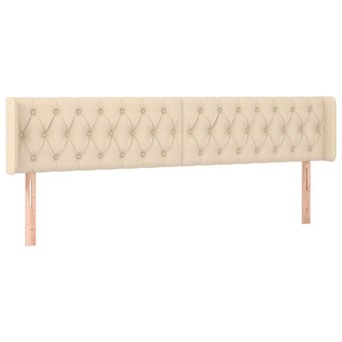 VIDAXL Tete de lit avec oreilles Creme 203x16x78/88 cm Tissu