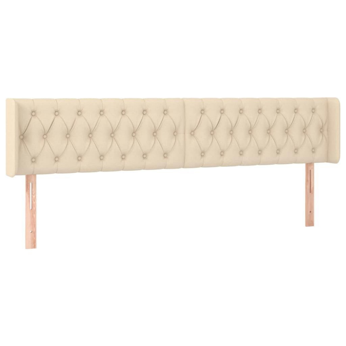 VIDAXL Tete de lit avec oreilles Creme 203x16x78/88 cm Tissu