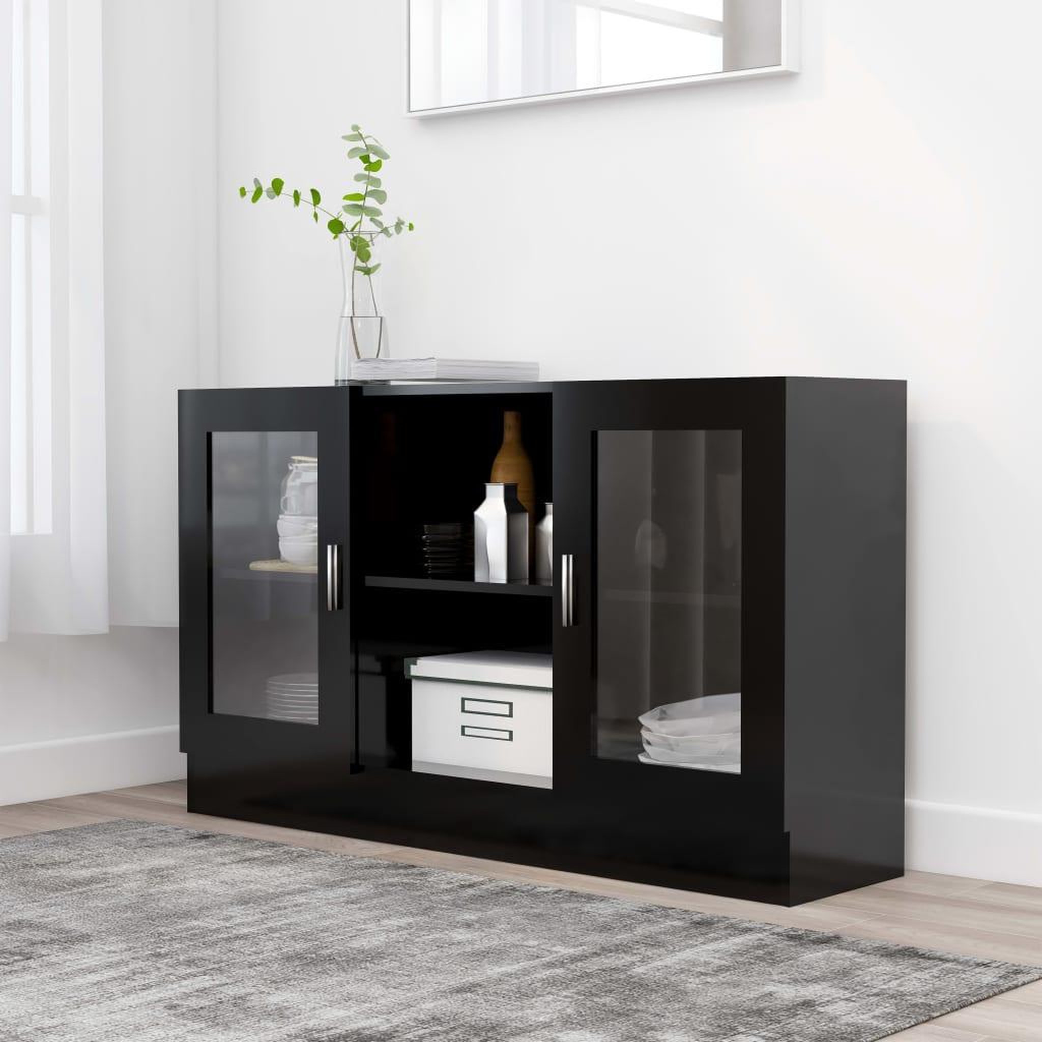 VIDAXL Armoire a vitrine Noir 120x30,5x70 cm Bois d'ingenierie