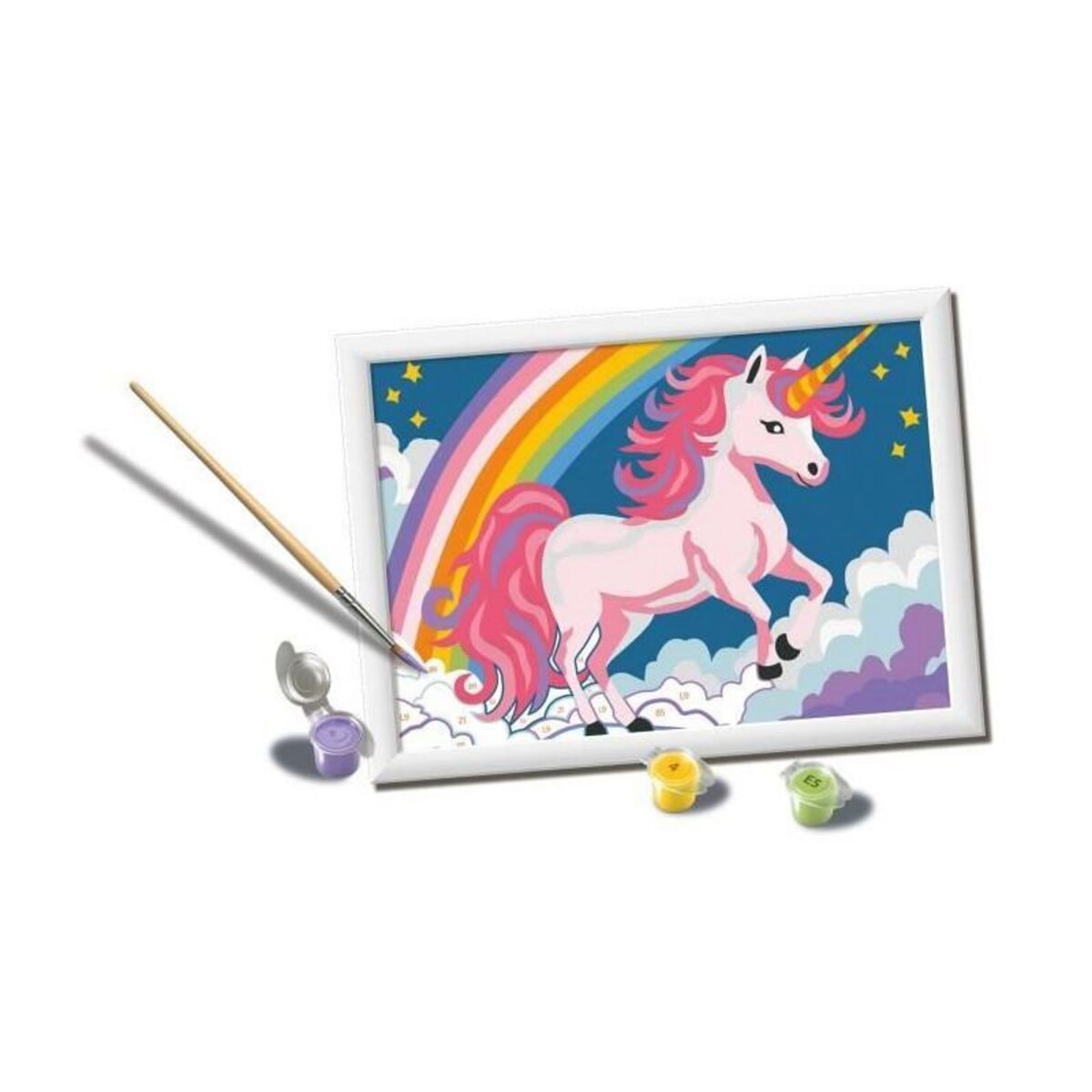 RAVENSBURGER CreArt Kids 18x24cm Licorne Néon, Kit de peinture par numéros Numéro d'Art, Des 7 ans, 25904, Ravensburger