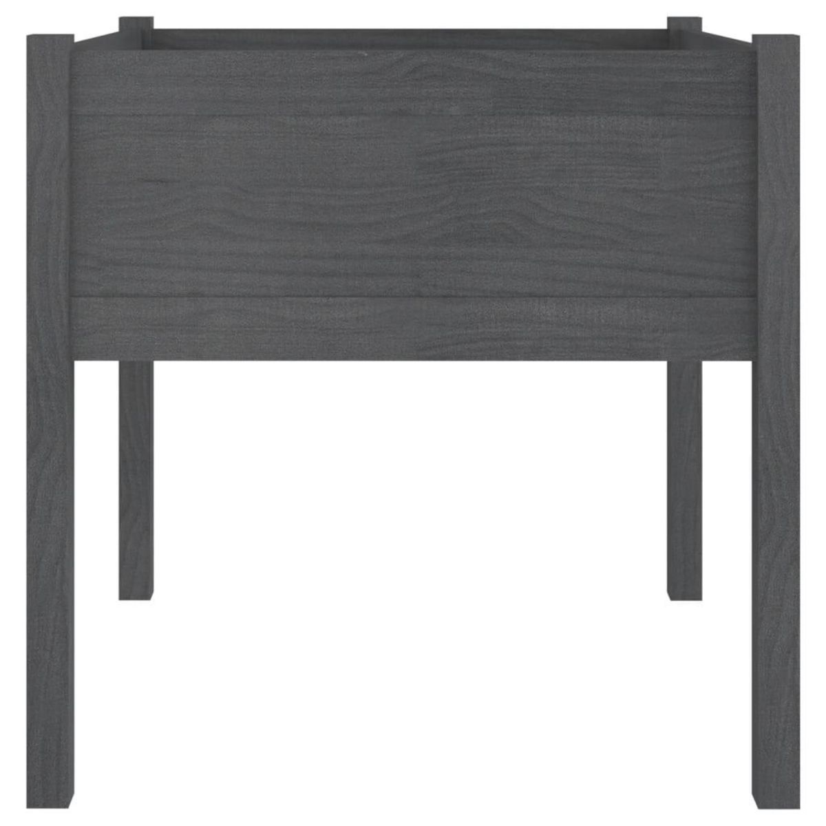 VIDAXL Jardinieres 2 pcs Gris 70x70x70 cm Bois de pin massif