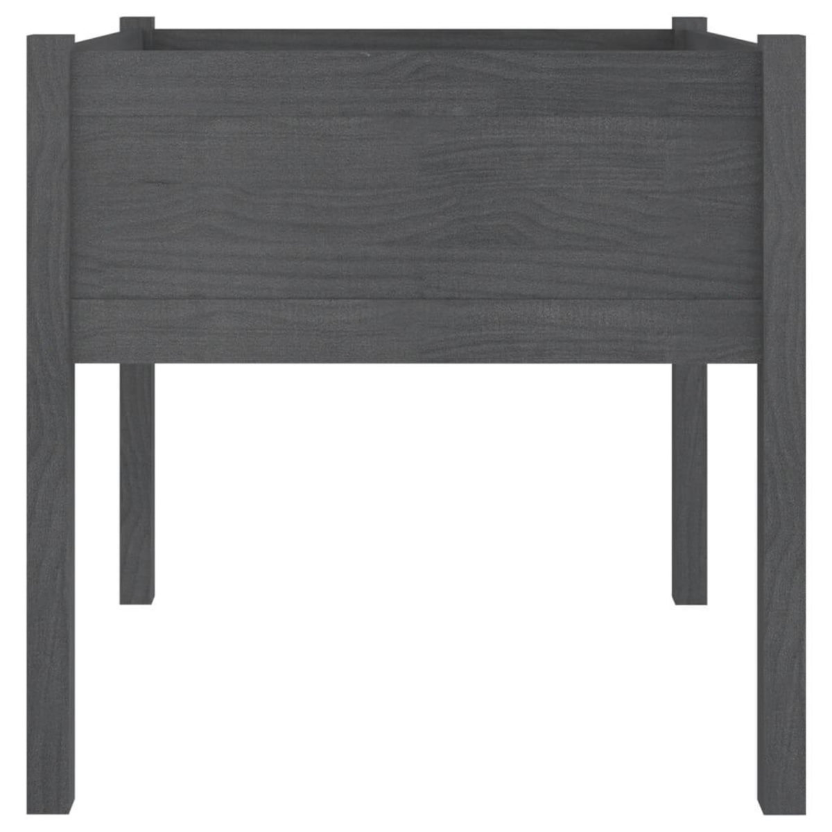 VIDAXL Jardinieres 2 pcs Gris 70x70x70 cm Bois de pin massif