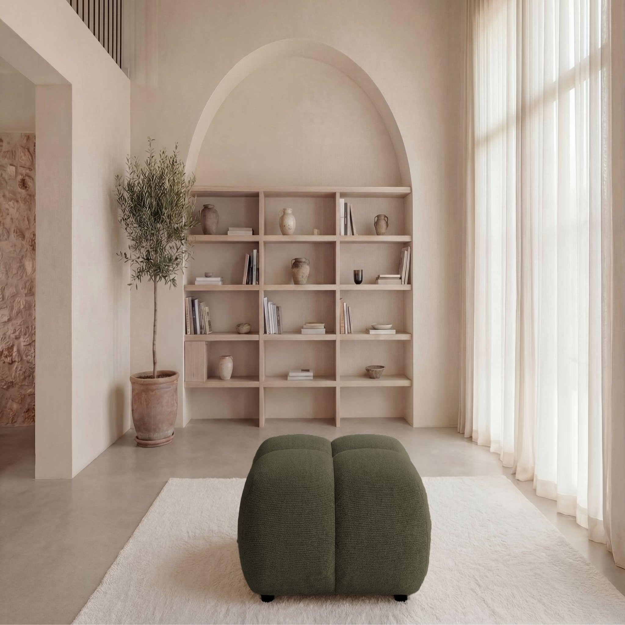 Voir la diapositive 3 : CASANOVA PARIS Constance - pouf en tissu chenille 72x72x43.5
