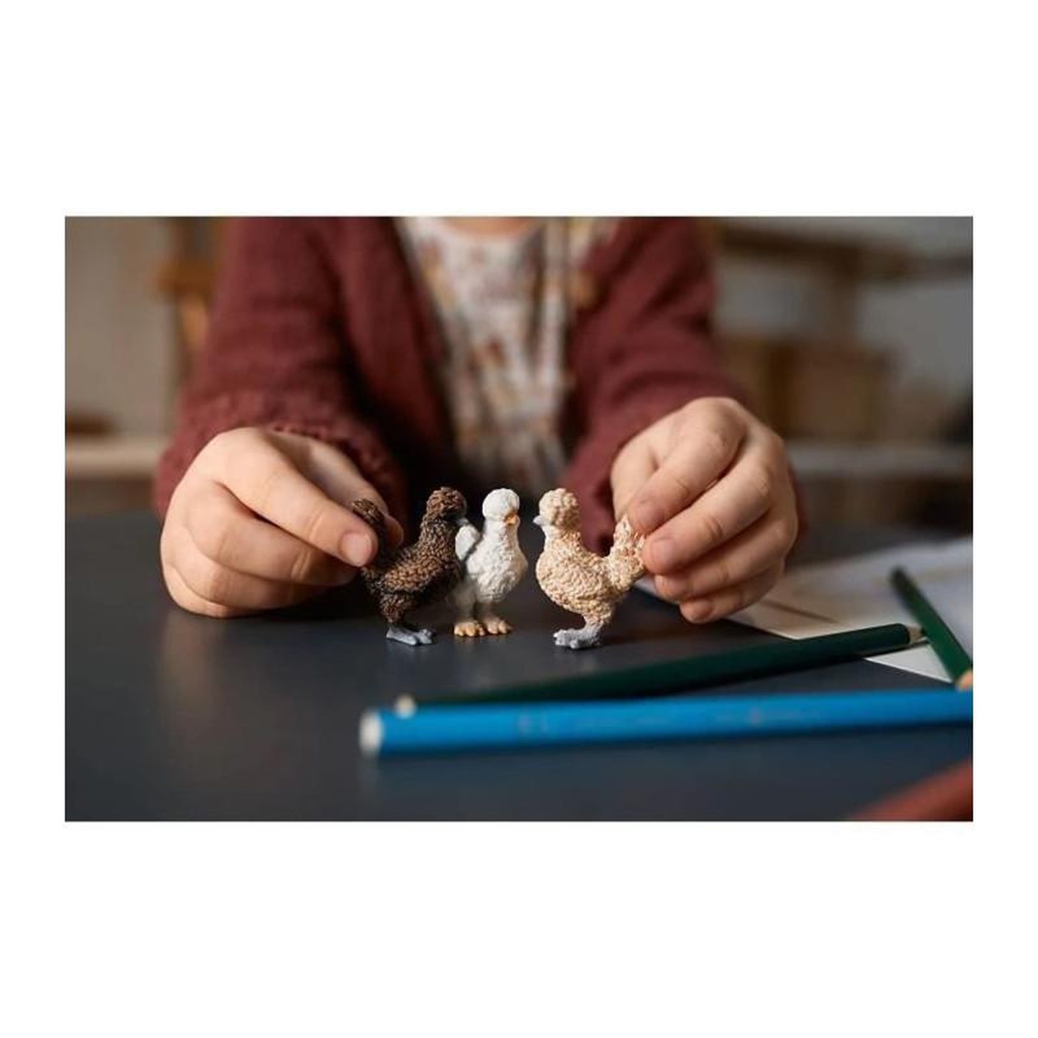 Voir la diapositive 6 : Schleich Figurines Farm World : Trio de poules