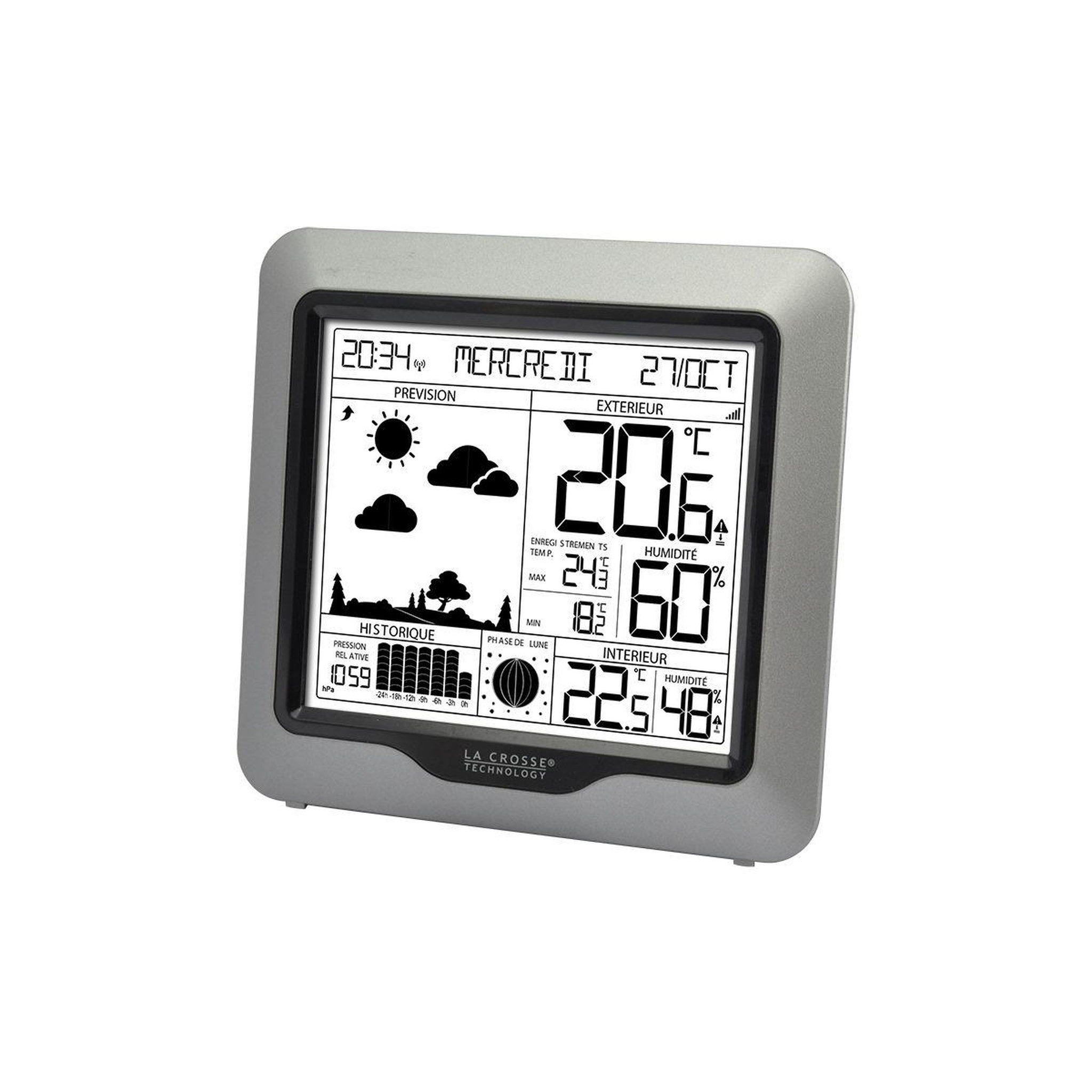 Voir la diapositive 4 : La crosse technology Station météo WS6823 Argent