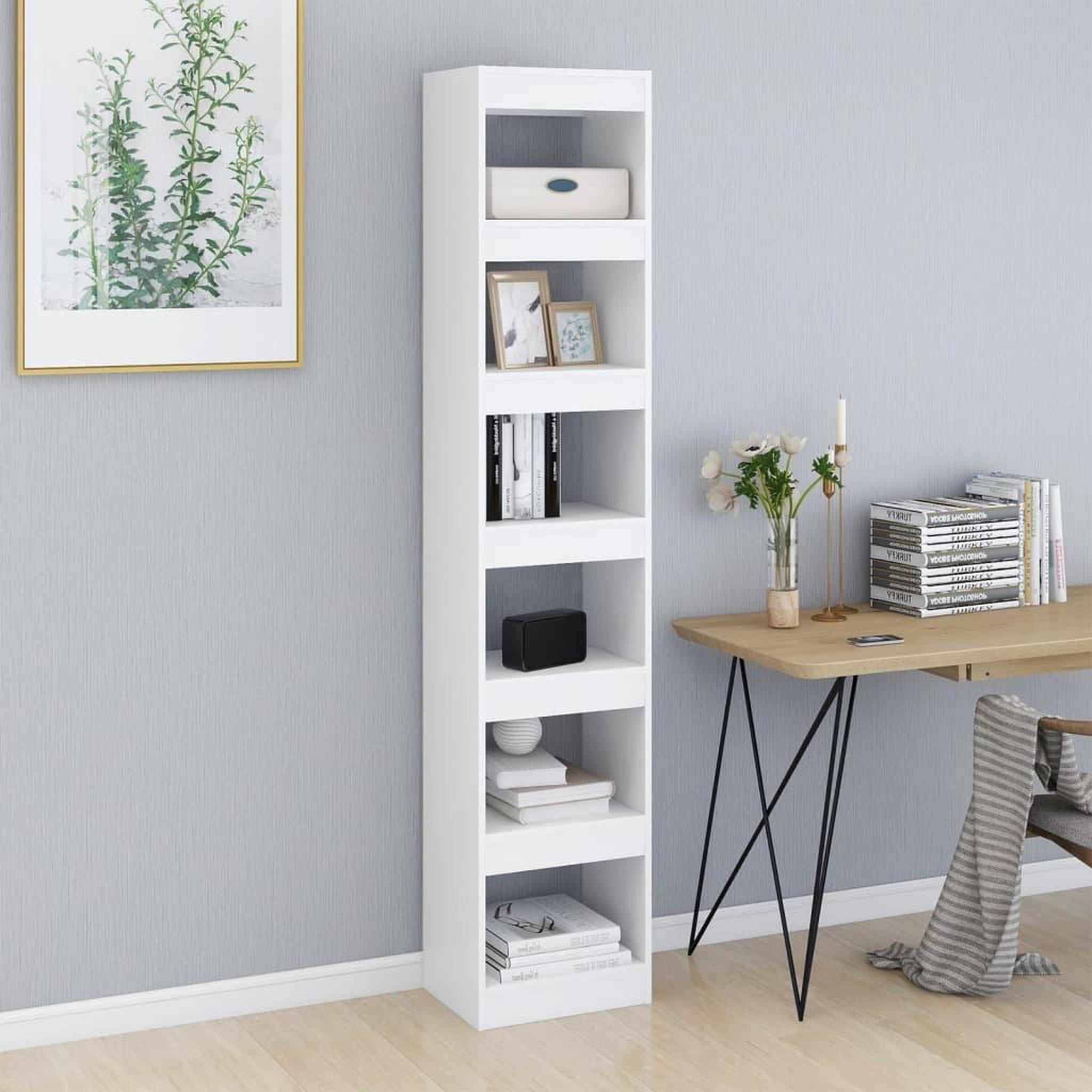 Voir la diapositive 3 : VIDAXL Bibliotheque/Separateur de piece Blanc 40x30x198 cm