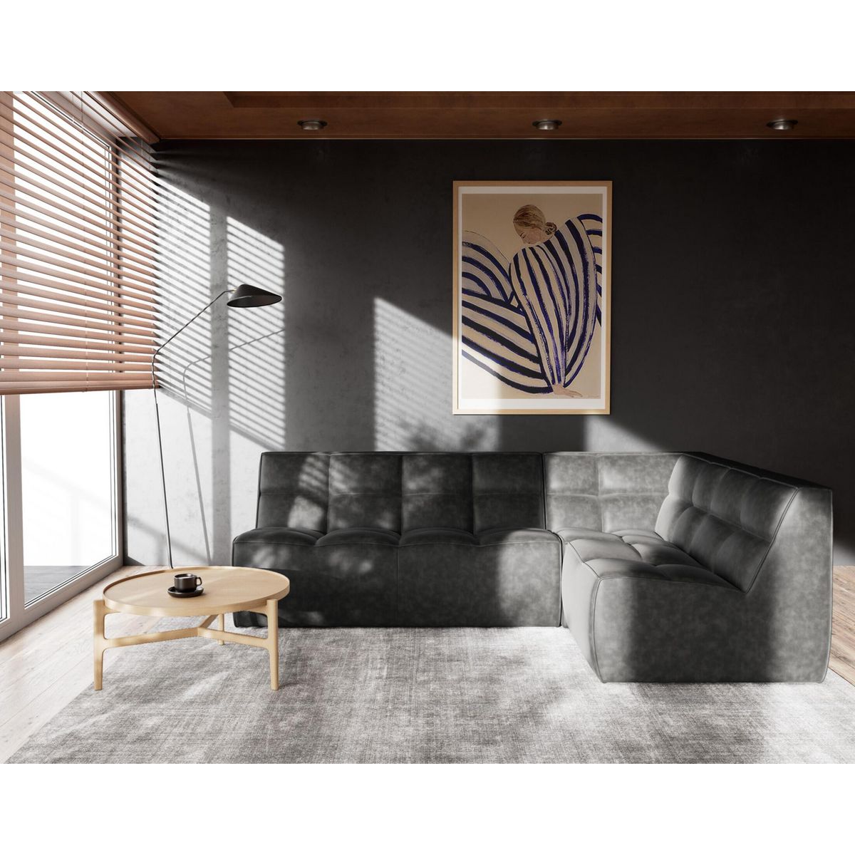 LISA DESIGN Alya - canapé modulable d'angle réversible 4 places en simili