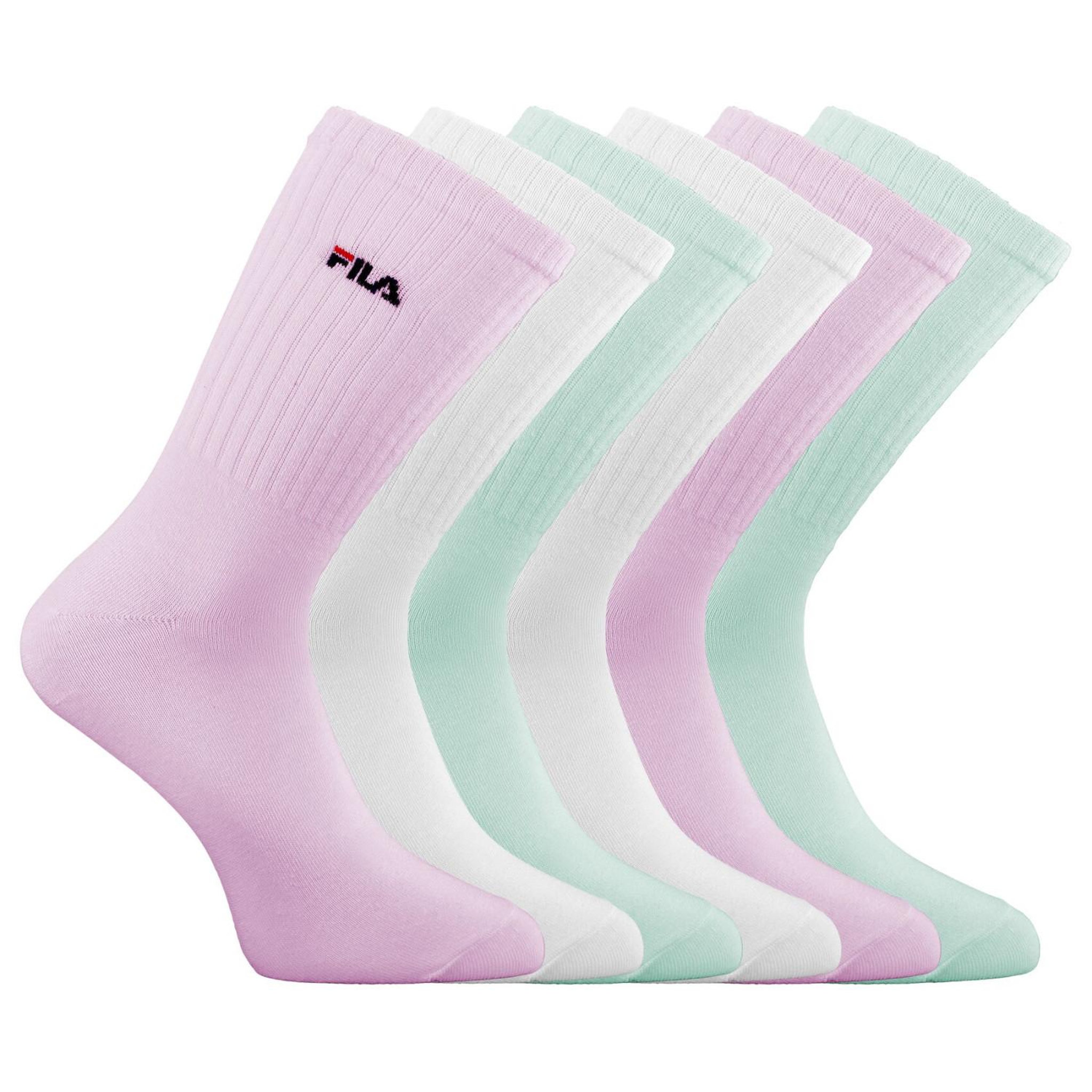 FILA Lot de 6 paires de chaussette tennis homme super bubble. Coloris disponibles : Rose