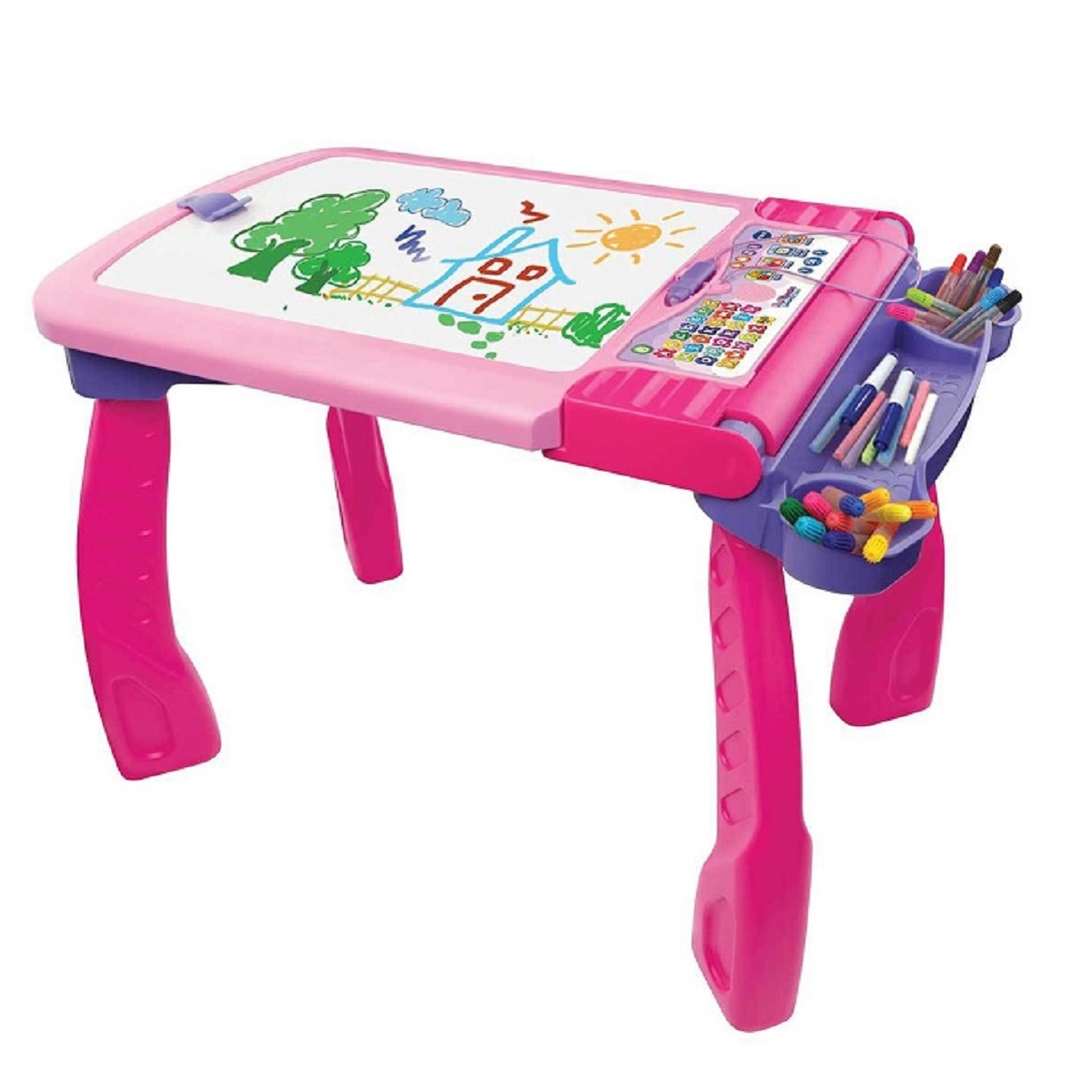 Voir la diapositive 2 : VTECH Magi chevalet interactif 3 en 1 rose 