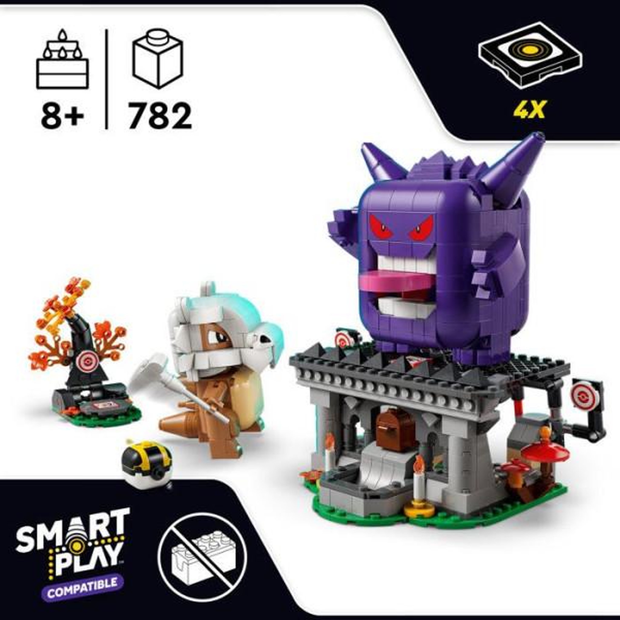 Voir la diapositive 2 : LEGO LEGO Pokémon 72166 - Set de construction compatible SMART Play™ - Ectoplasma et Osselait, Effrayant Affrontement - Des 7 ans