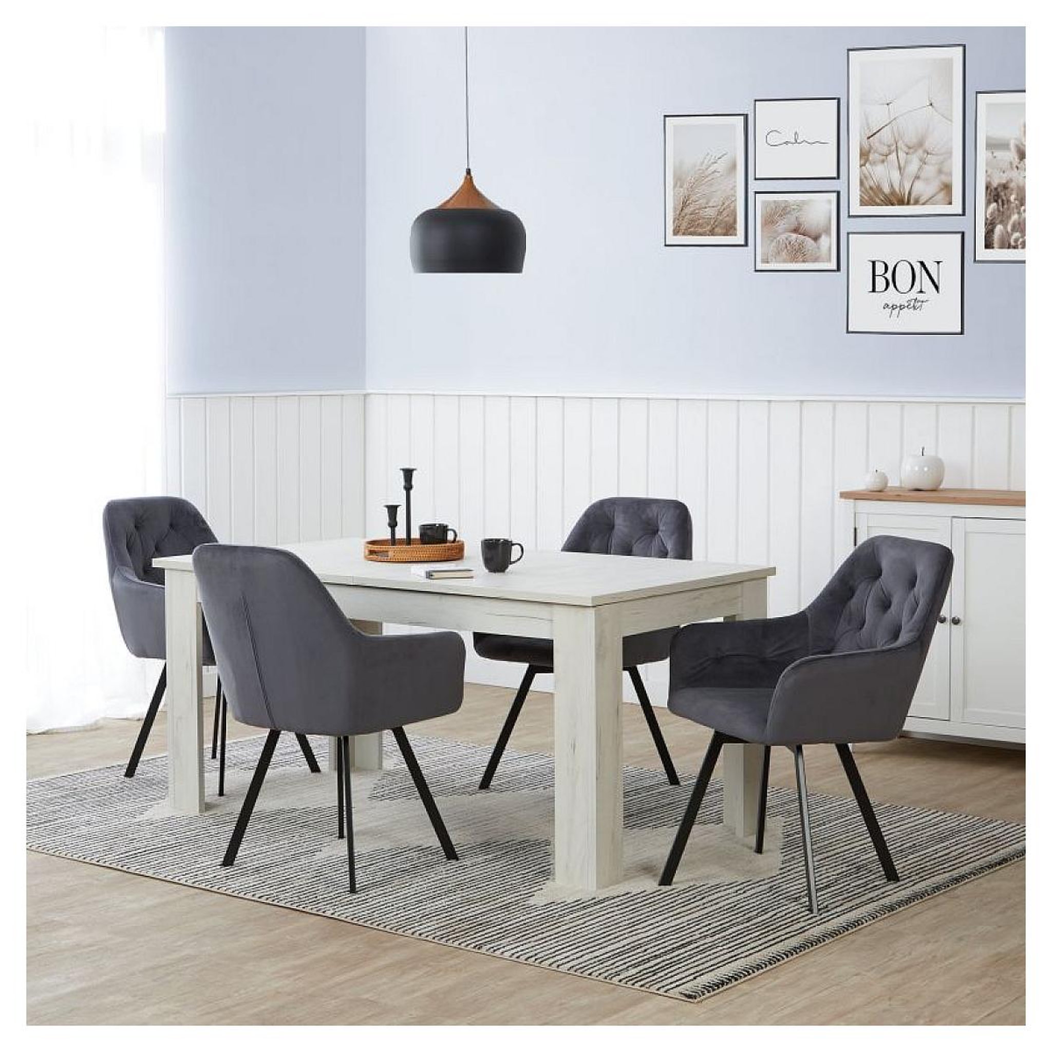 Voir la diapositive 2 : HomeStyle4U Chaise de salle à manger lot 2 chaises velours