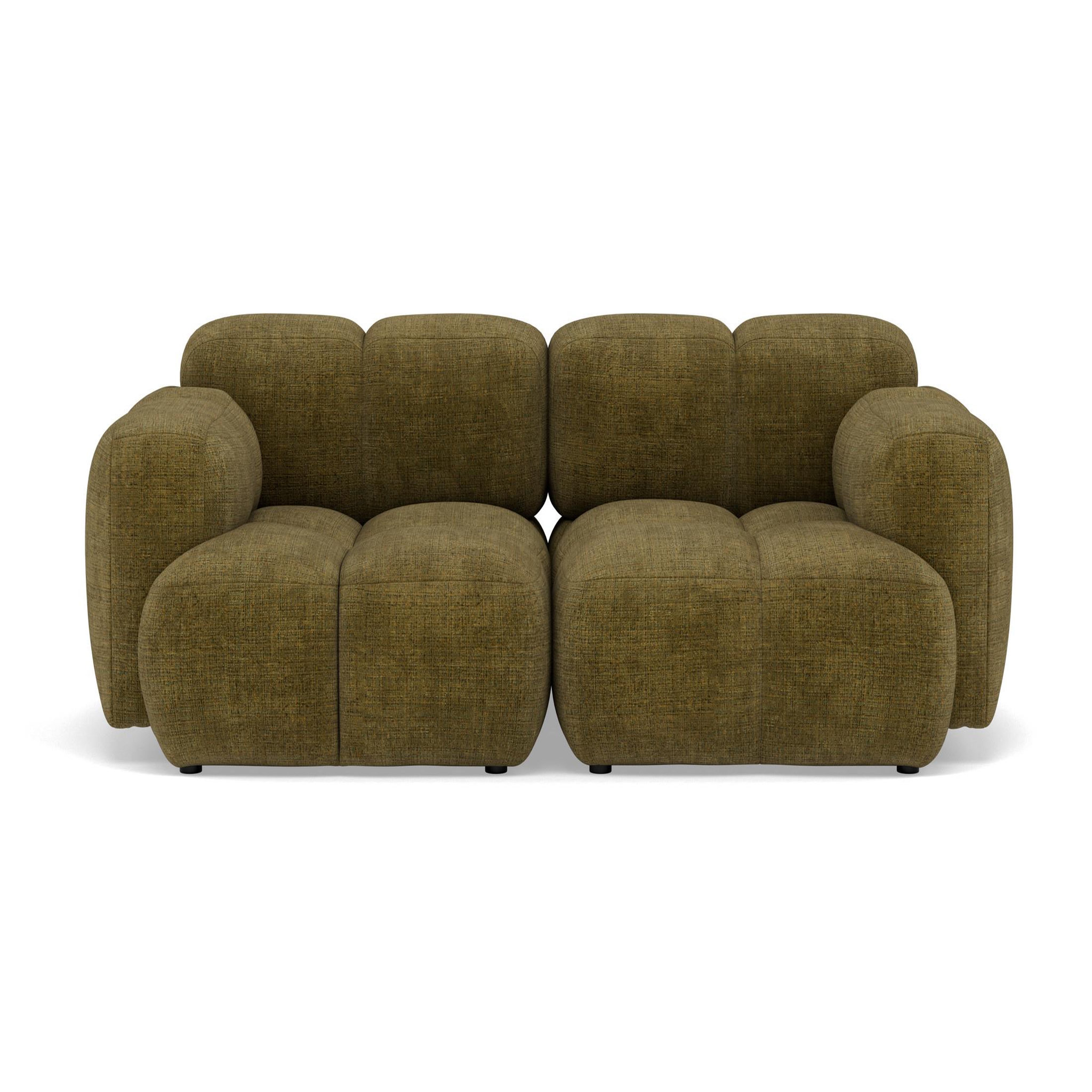 Voir la diapositive 1 : BEST MOBILIER Grace - canapé modulable 2 places en velours texturé