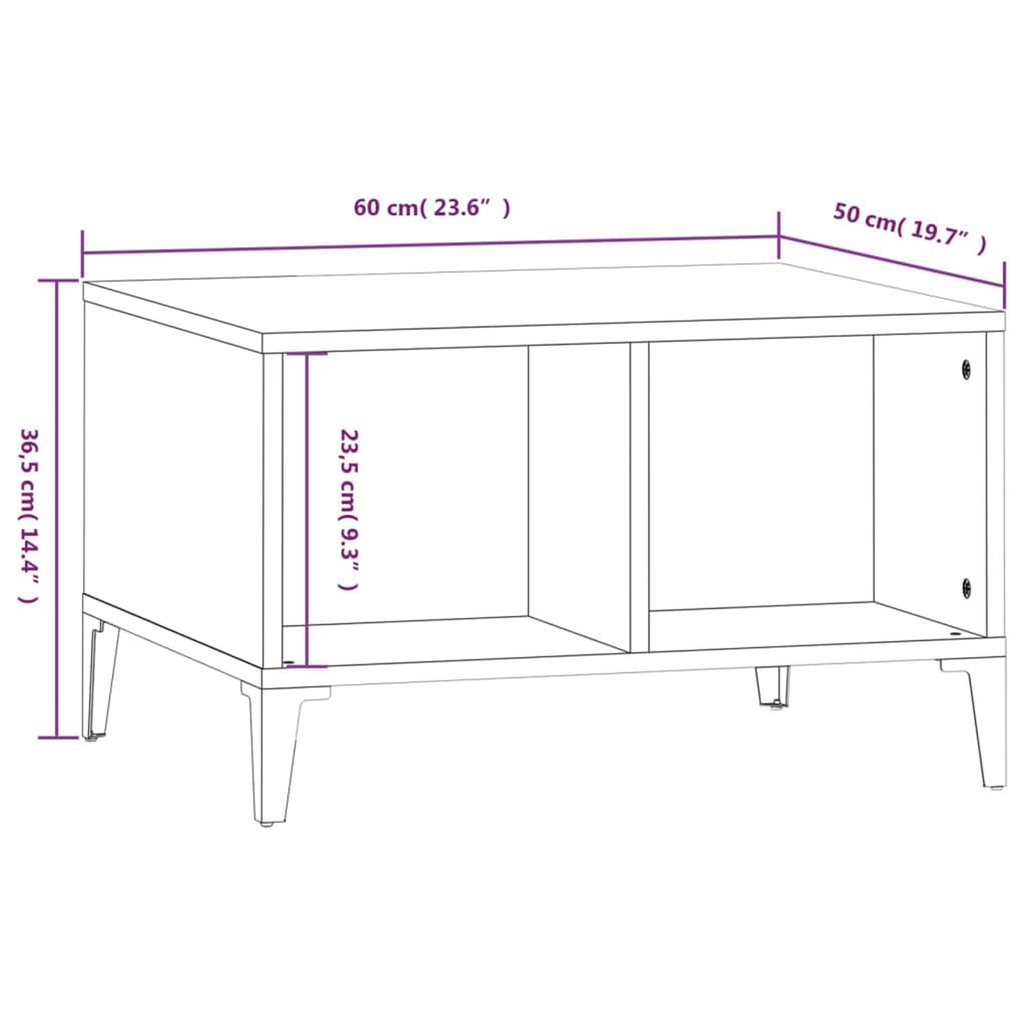 Voir la diapositive 6 : VIDAXL Table basse Noir 60x50x36,5 cm Bois d'ingenierie