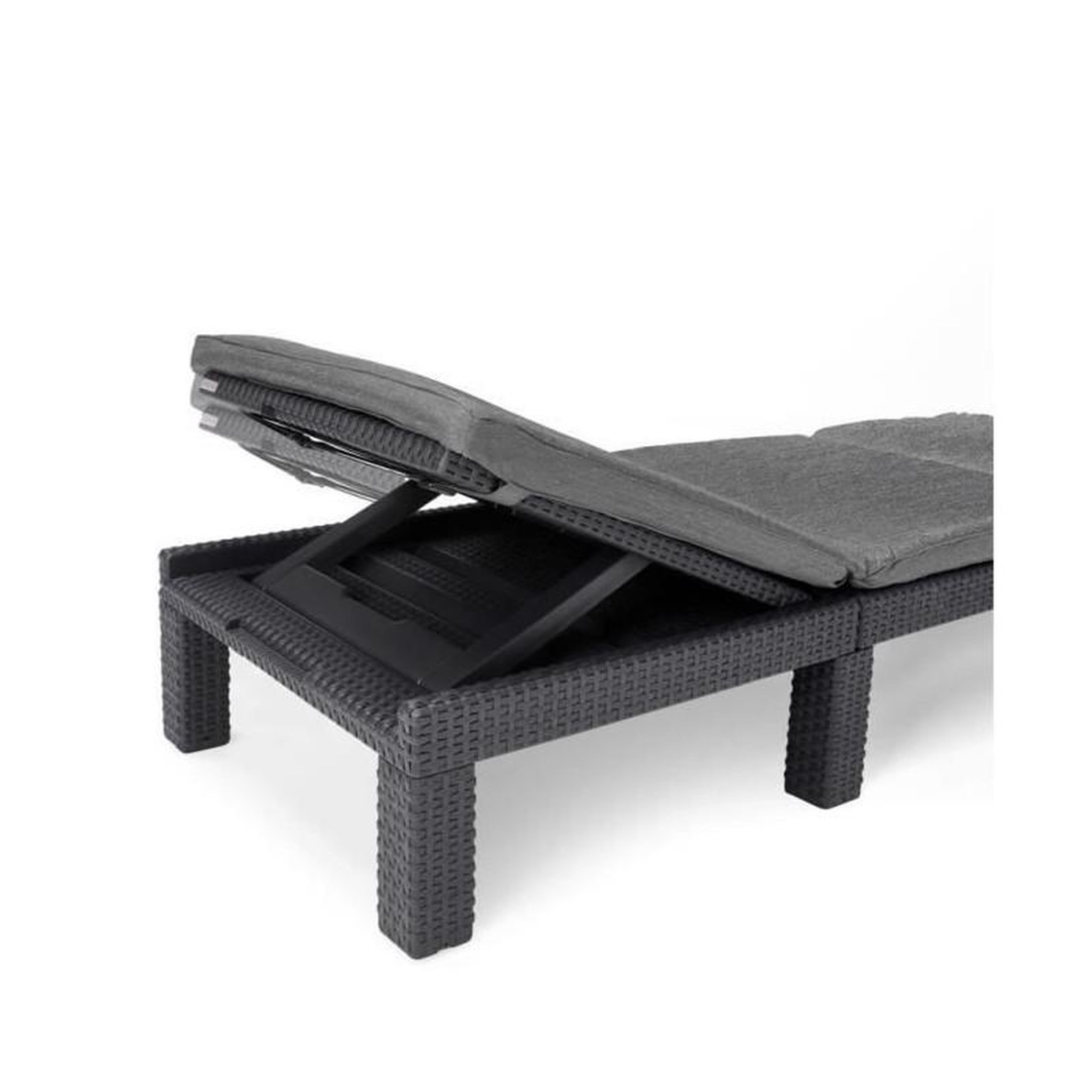 Voir la diapositive 5 : ALLIBERT by KETER Bain de soleil en imitation resine tressee ALLIBERT - 4 positions - Daytona De luxe - Gris graphite