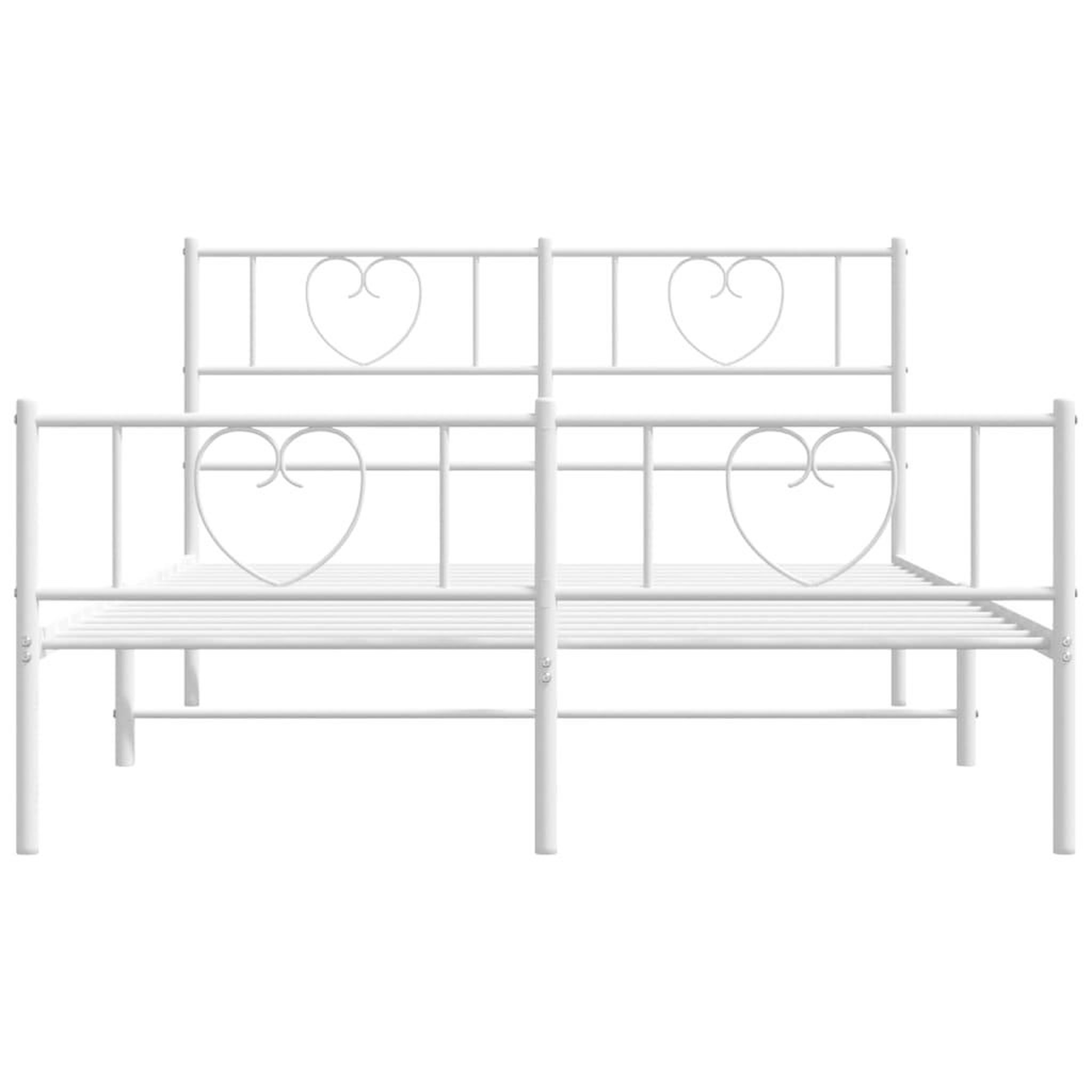 Voir la diapositive 4 : VIDAXL Cadre de lit metal sans matelas et pied de lit blanc 140x190 cm