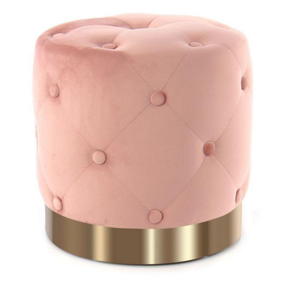 Paris Prix Pouf Rond Design  Piano  40cm Rose