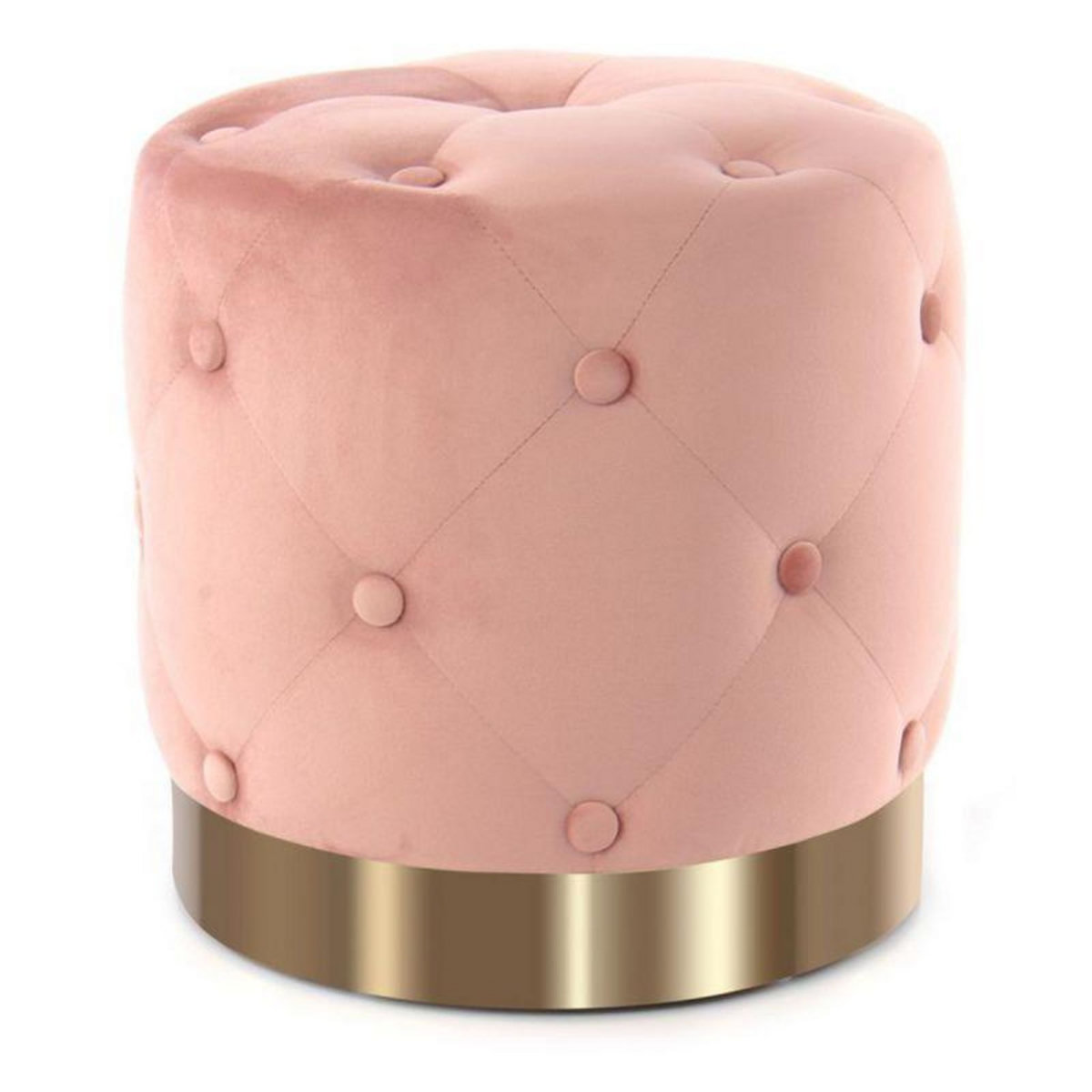 Paris Prix Pouf Rond Design  Piano  40cm Rose