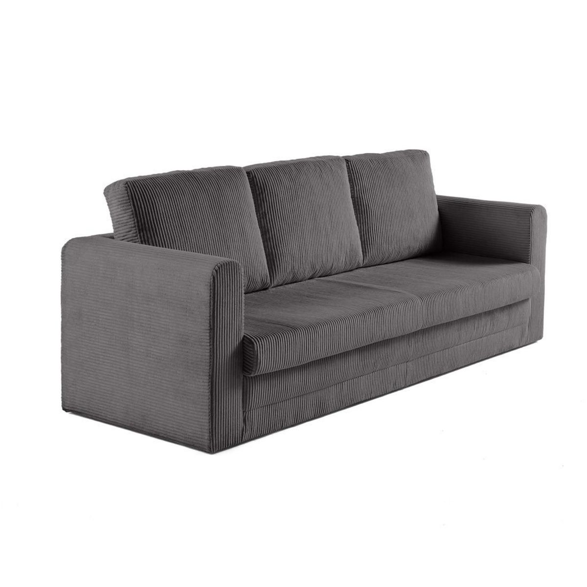 BEST MOBILIER Marilia - canapé 3 places - convertible déplimousse - en velours côtelé