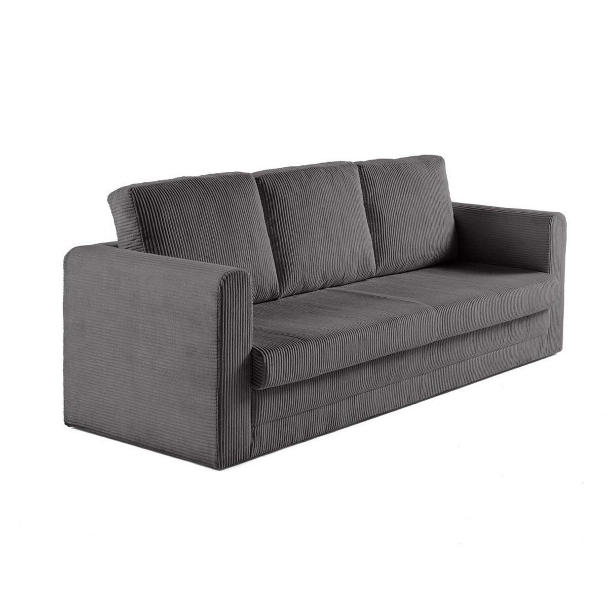 BEST MOBILIER Marilia - canapé 3 places - convertible déplimousse - en velours côtelé