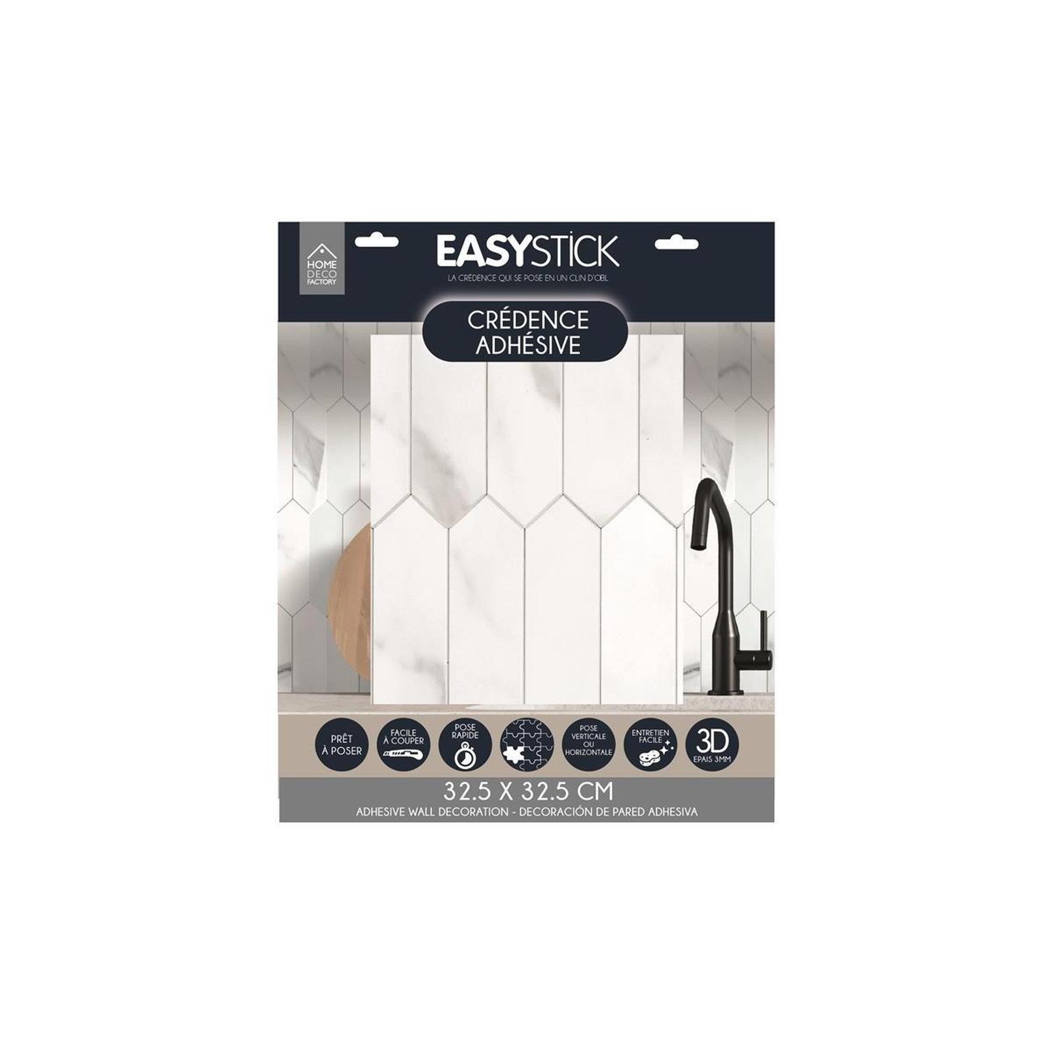 Voir la diapositive 4 : Je cherche une idee Crédence adhésive  easystick  32x32cm blanc