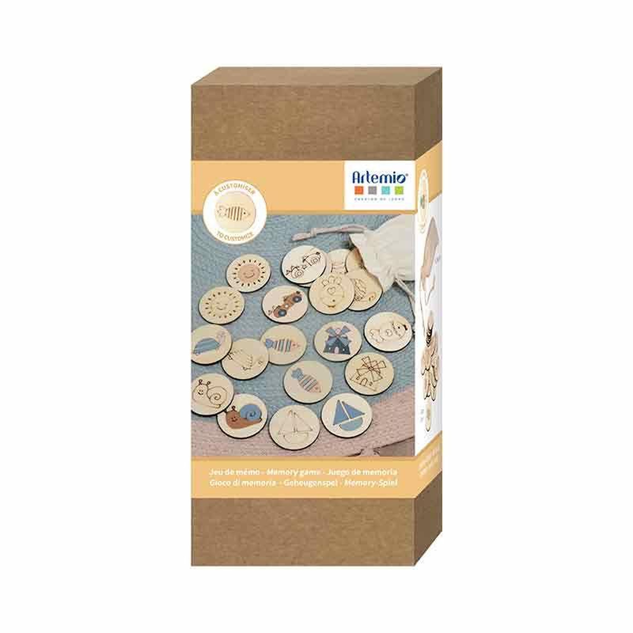 Voir la diapositive 1 : Artemio Jeu de mémo en bois - 24 pièces - 5 cm