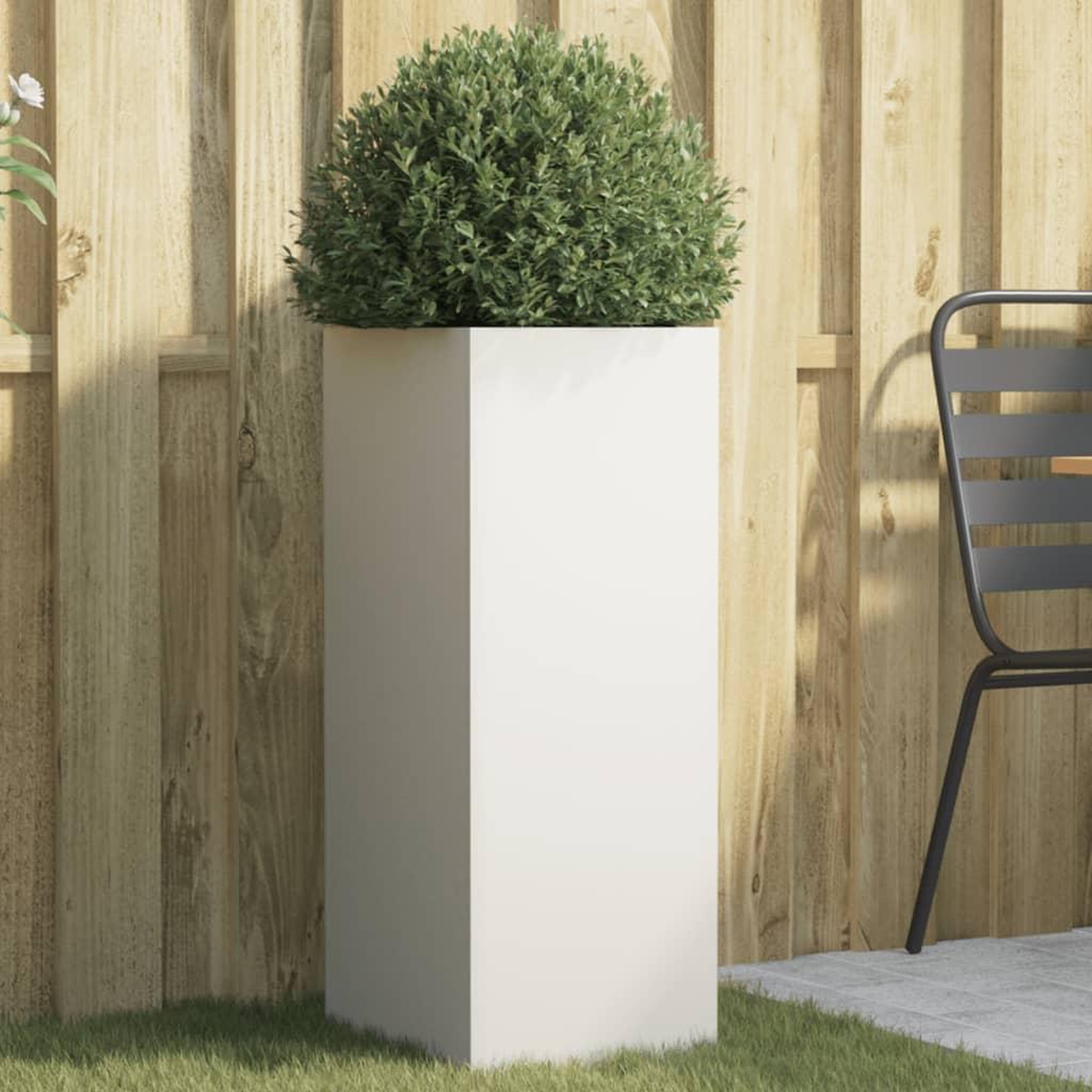 VIDAXL Jardiniere blanc 32x29x75 cm acier