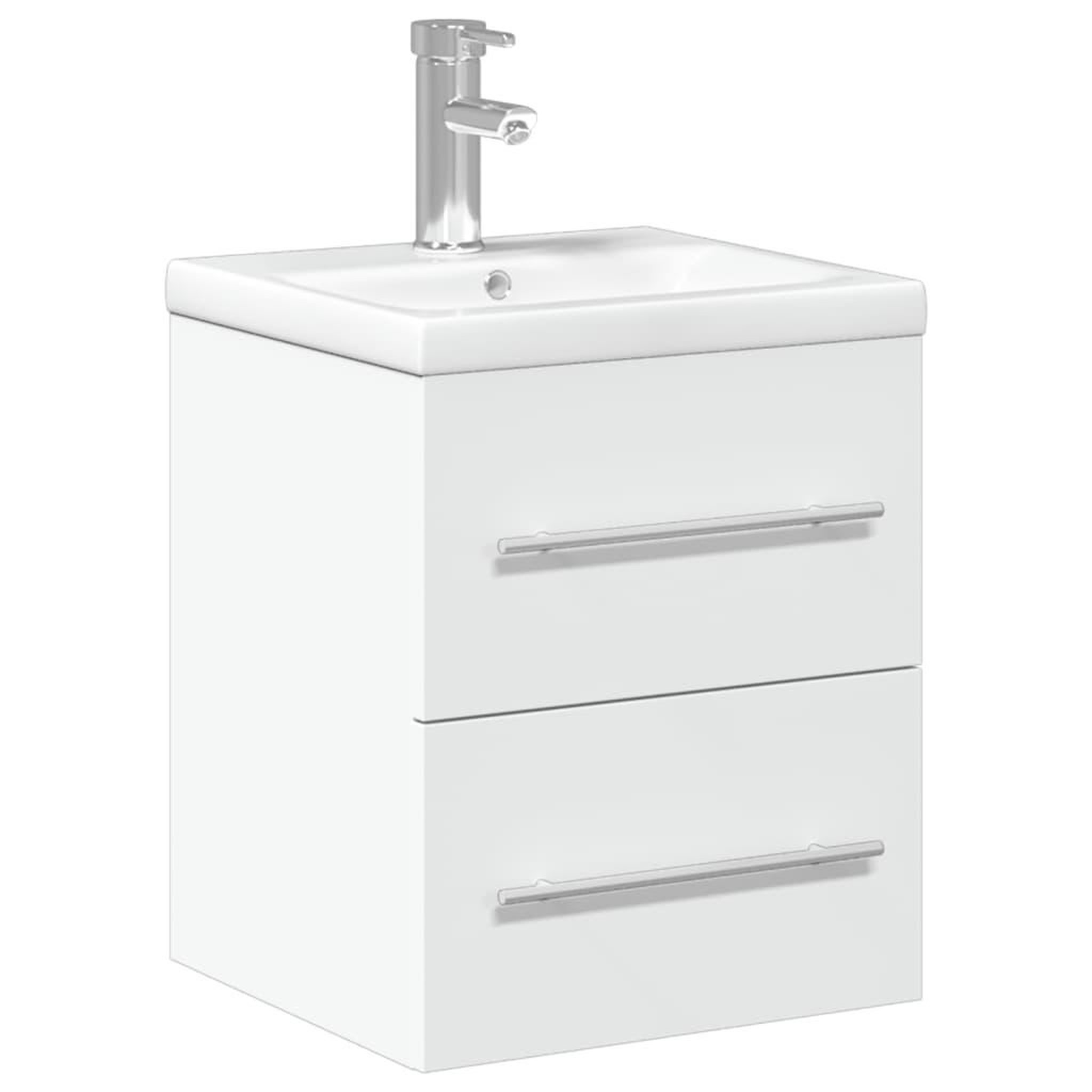 Voir la diapositive 2 : VIDAXL Armoire lavabo de salle de bain avec bassin integre blanc