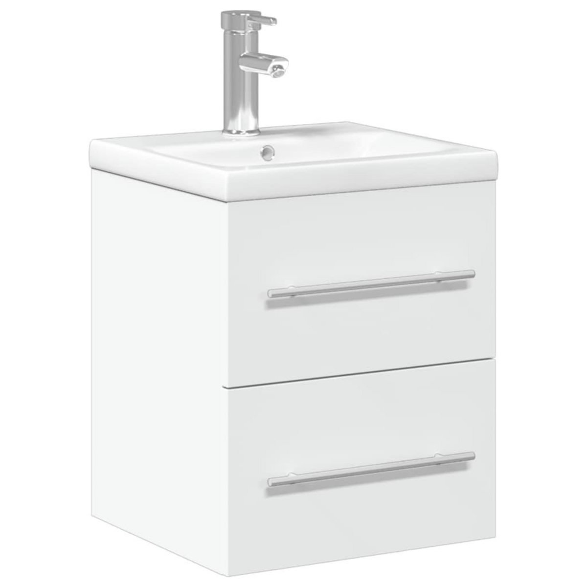 VIDAXL Armoire lavabo de salle de bain avec bassin integre blanc