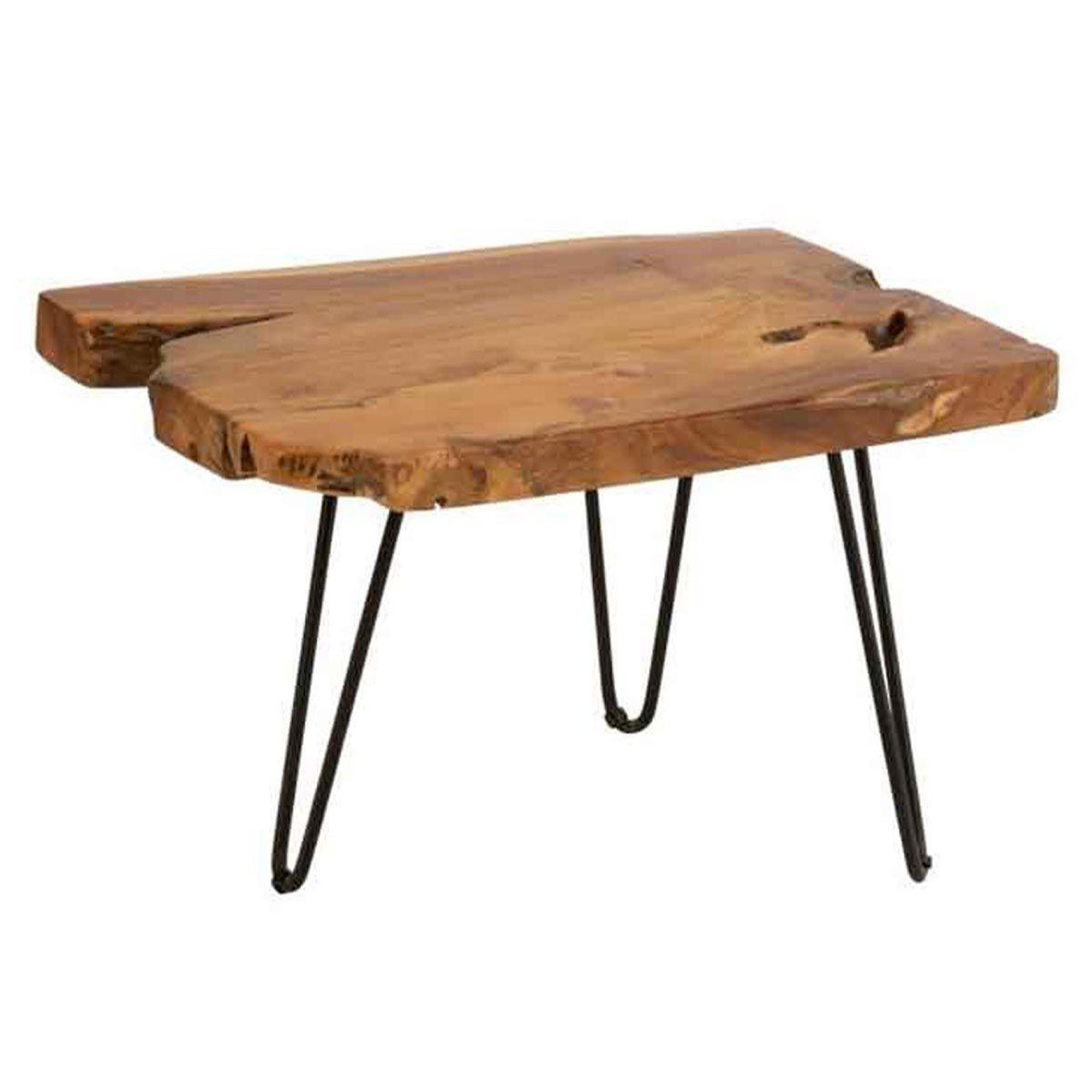 Voir la diapositive 1 : J-LINE Table d'appoint en teck  manuel  60cm marron