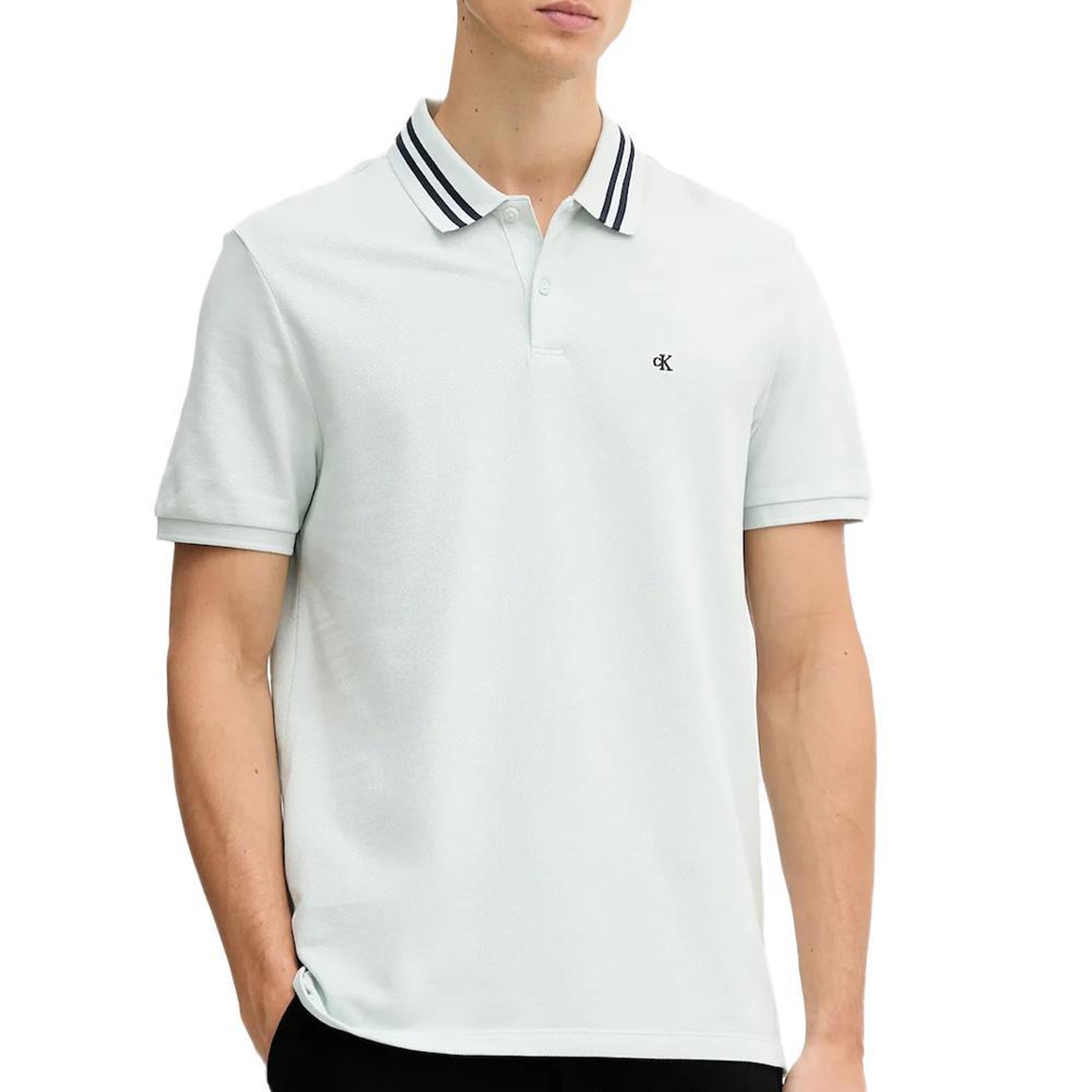 CALVIN KLEIN JEANS Polo Turquoise Homme Calvin Klein Jeans Pique. Coloris disponibles : Bleu