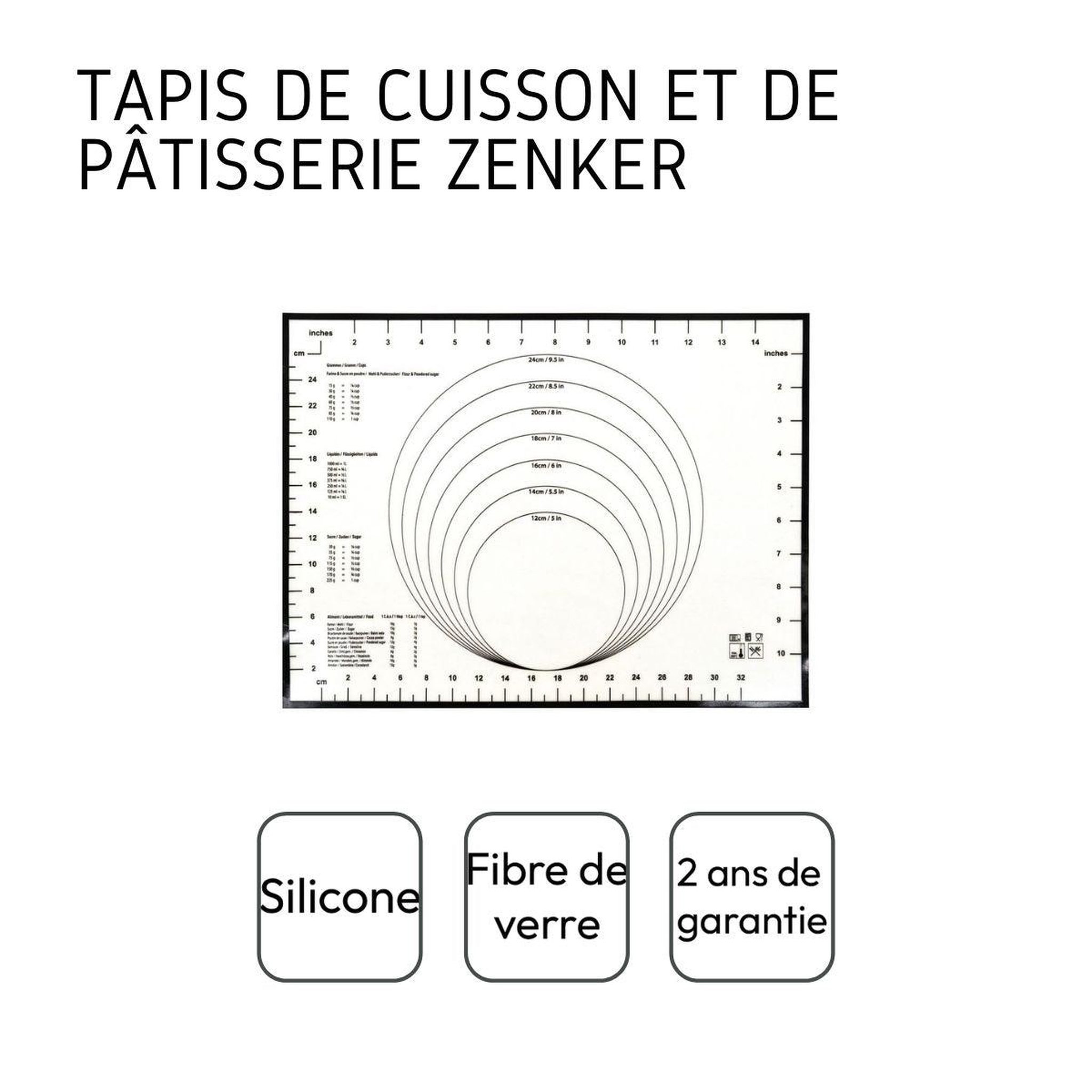 Voir la diapositive 4 : ZENKER Lot de 2 plaques pâtisserie et cuisson 40/30 cm en silicone zenker smart pastry