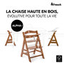 Voir la diapositive 2 : HAUCK Chaise haute en bois Alpha+B