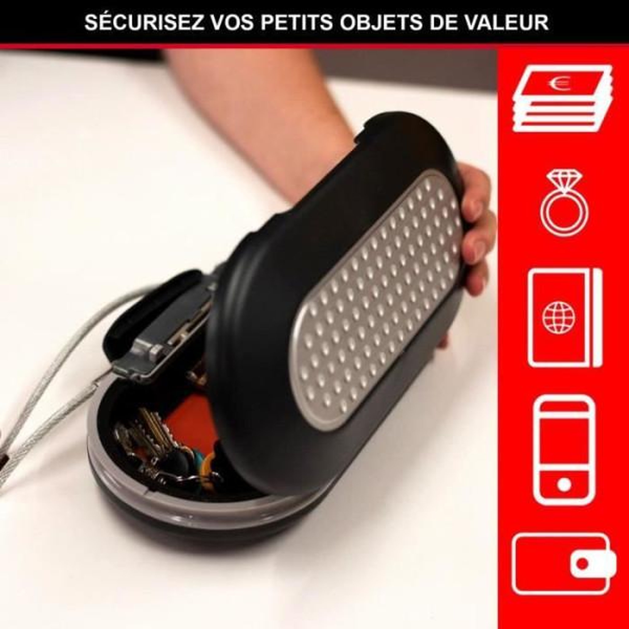 Voir la diapositive 2 : Master lock Mini coffre-fort portable - master lock - 5900eurd - avec câble - combinaison - noir