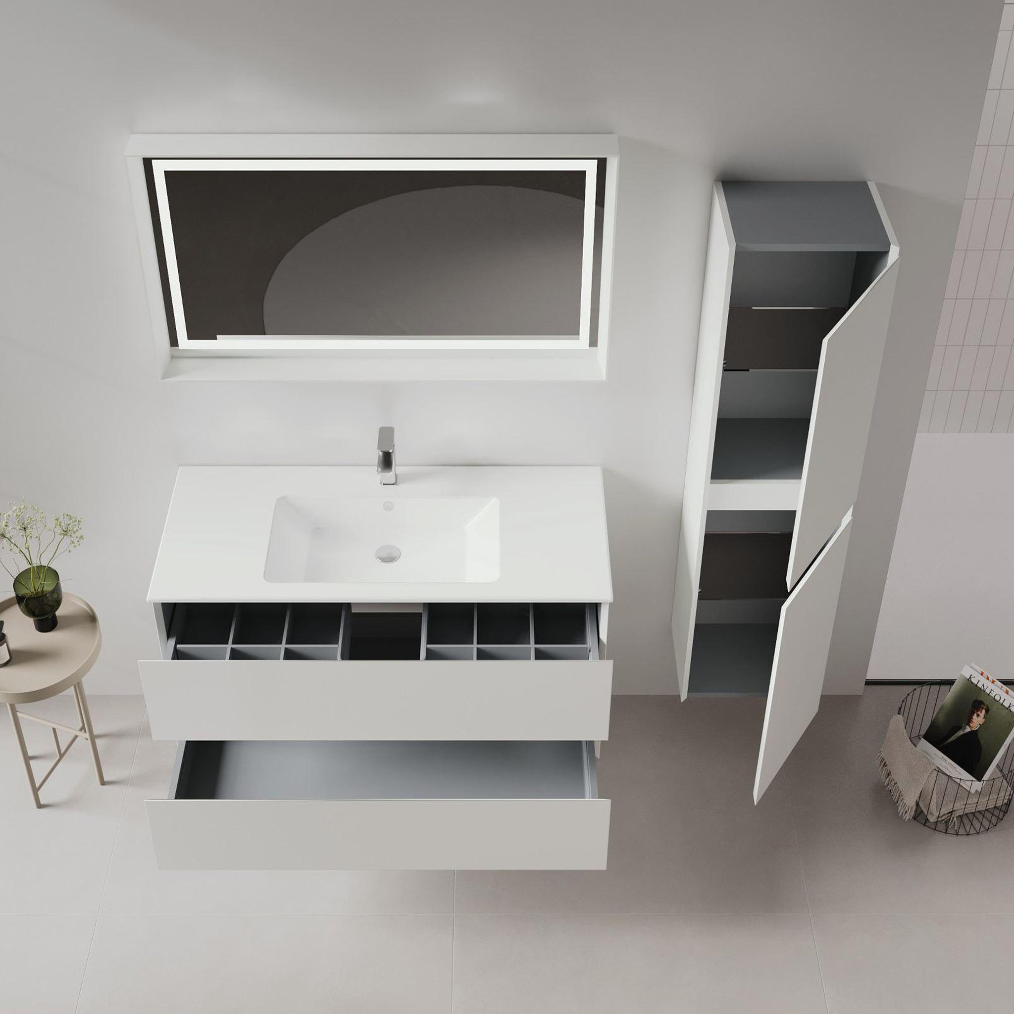 Voir la diapositive 3 : Habitat et Jardin Meuble vasque  nest 121 v2  - 121 x 51 x 55 cm - matte cashmere