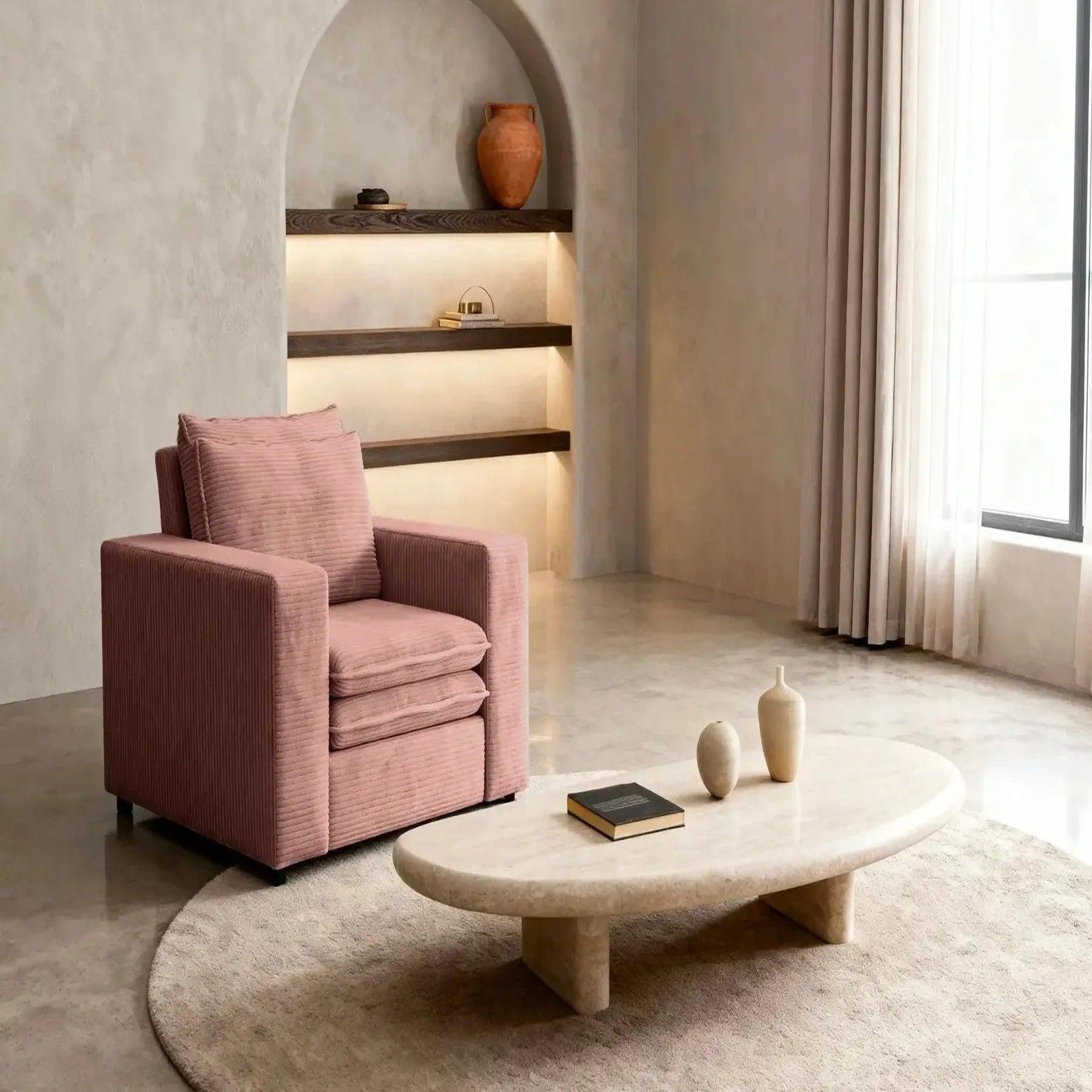 Voir la diapositive 4 : CASANOVA PARIS Oscar - fauteuil en velours côtelé