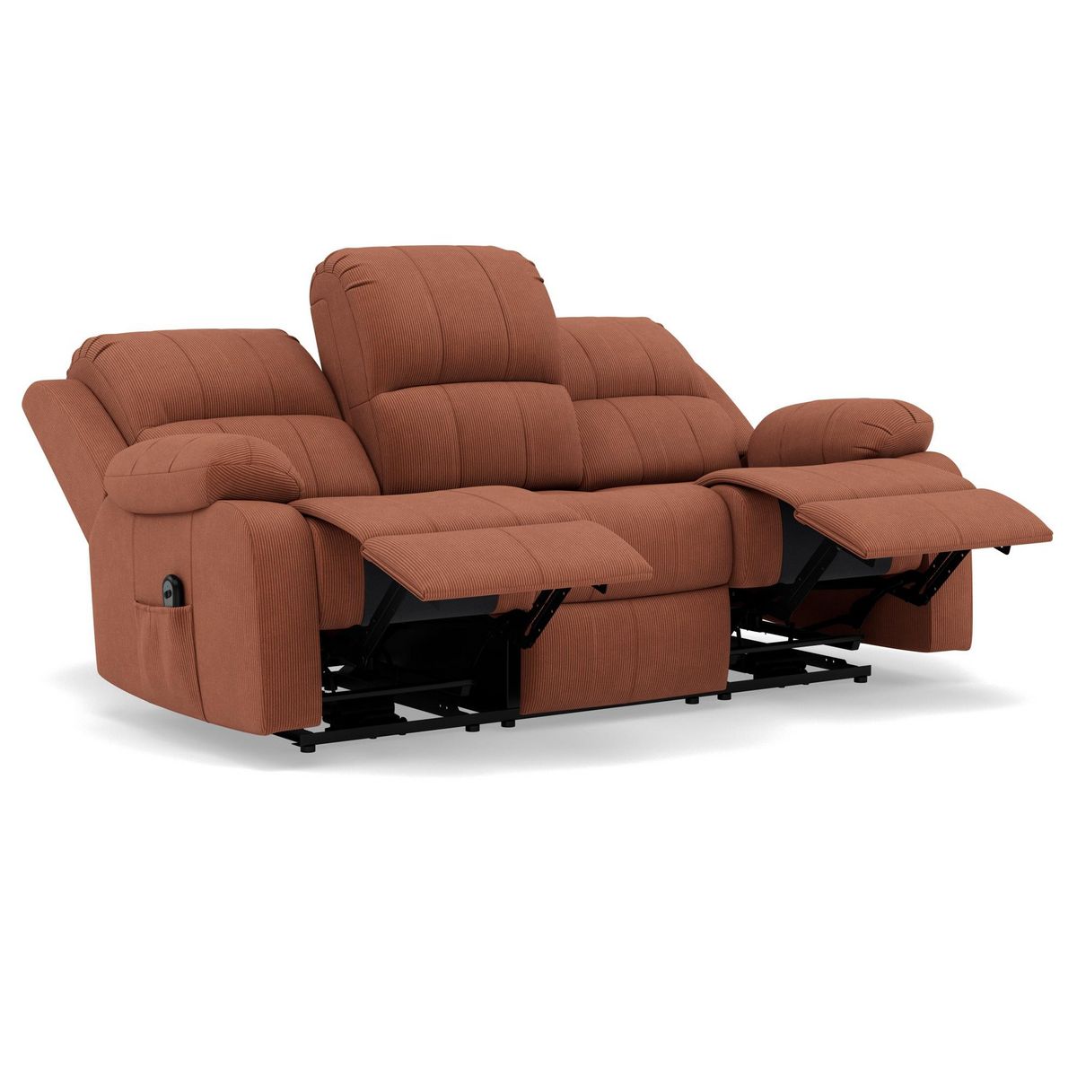 BEST MOBILIER Armand - canapé 3 places relax électrique en velours côtelé