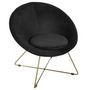 Voir la diapositive 1 : ATMOSPHERA Fauteuil Design en Velours  Gold Evan  76cm Noir