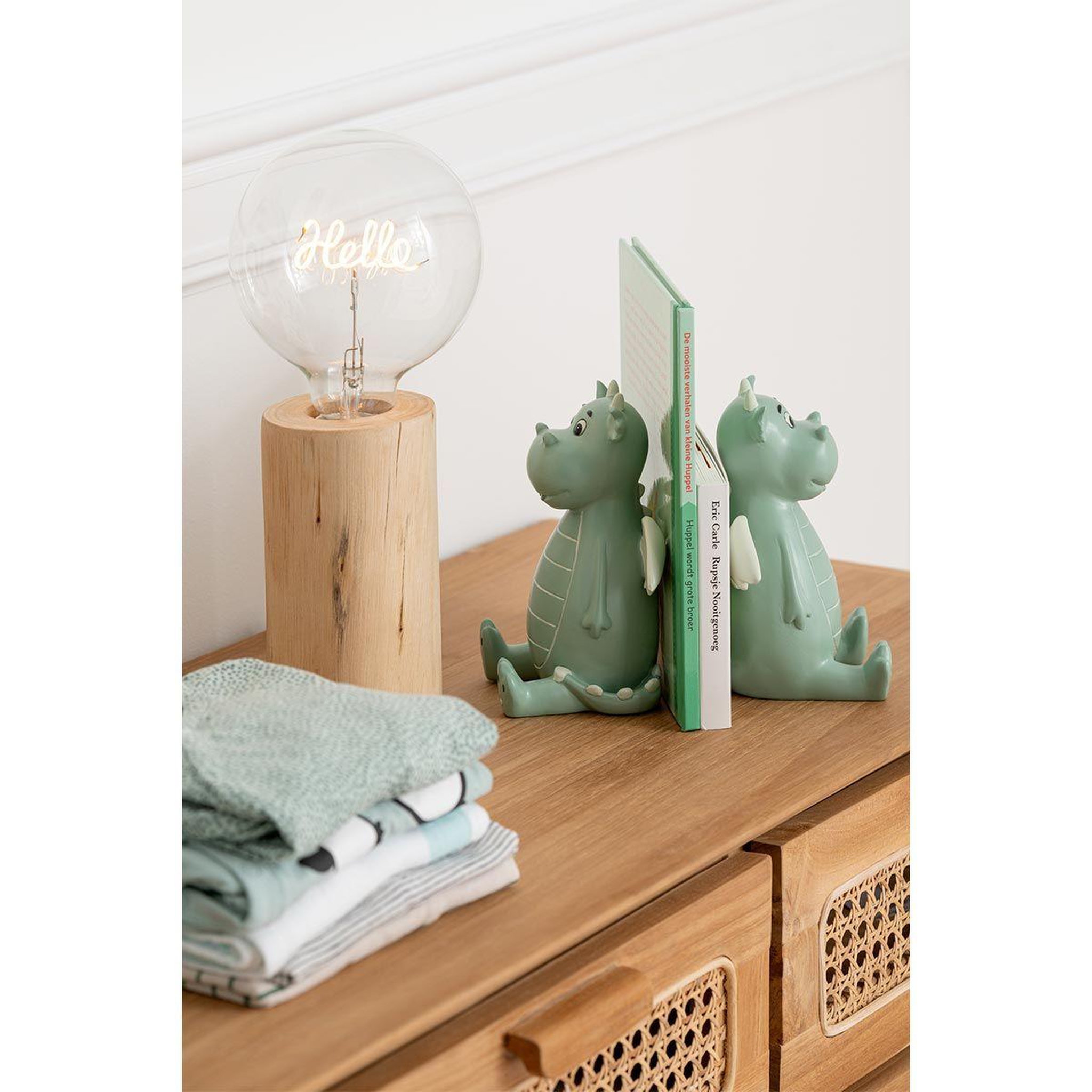 Voir la diapositive 4 : J-LINE Pied de Lampe en Bois  Silas  16cm Naturel