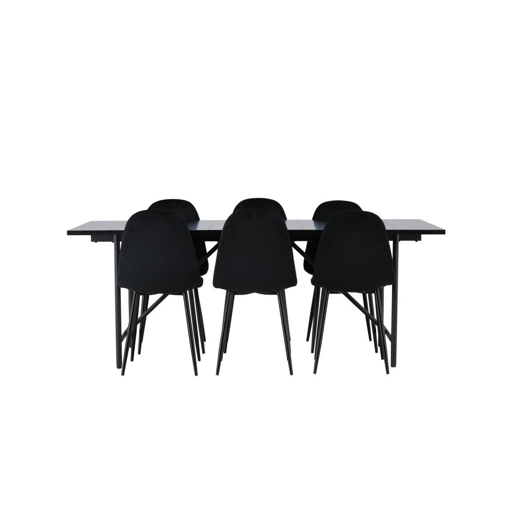 Voir la diapositive 2 : Paris Prix Ensemble table à manger & 6 chaises  astrid & polar  200cm noir