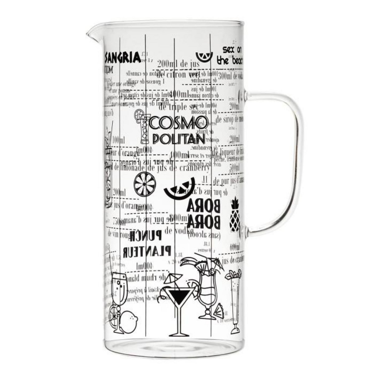 Paris Prix Pichet avec Recette  Cocktail  2L Transparent