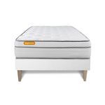 SEPTNUITS Matelas + sommier kit blanc Memo Luxe Ressorts ensachés + mémoire de forme MAXI épaisseur. Coloris disponibles : Blanc