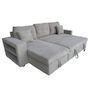 Voir la diapositive 5 : CONCEPT USINE Canapé d'angle convertible 4 places avec coffre en velours côtelé gris GLASGOW