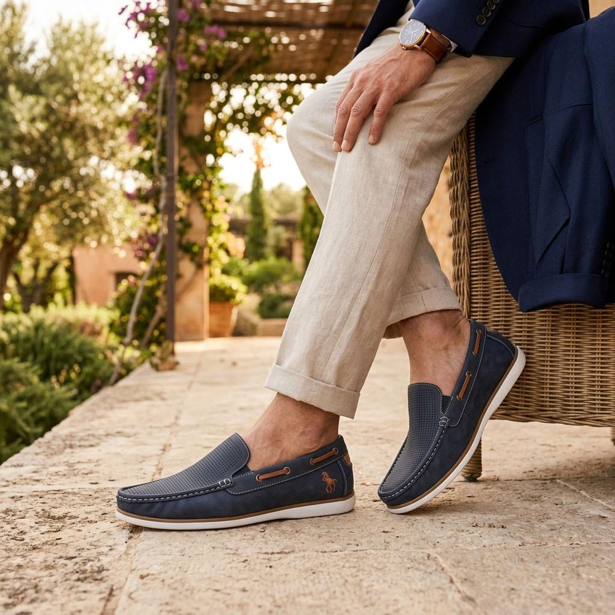 Voir la diapositive 5 : OZABI OZABI Mocassins homme respirants perforés confort été 39-45